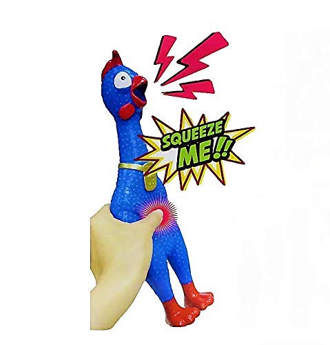 Animolds Squeeze Me Rubber Chicken Toy – Glow-in-the-Dark Squeaky Prank for Kids & Dogs | 1 Pack