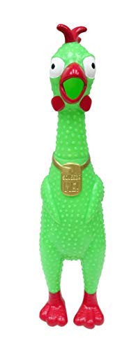 Animolds Squeeze Me Rubber Chicken Toy | Loud Scream Squeaker for Kids & Dogs
