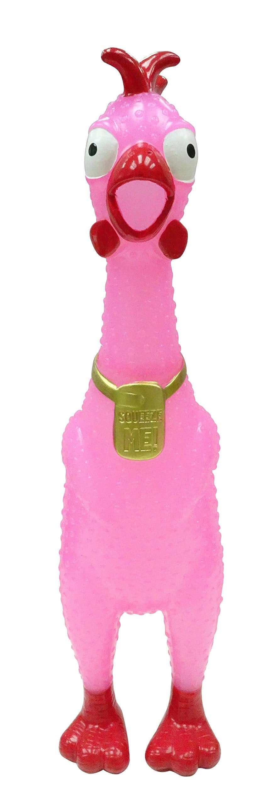 Animolds Squeeze Me Rubber Chicken Toy – Glow-in-the-Dark Squeaky Prank for Kids & Dogs | 1 Pack