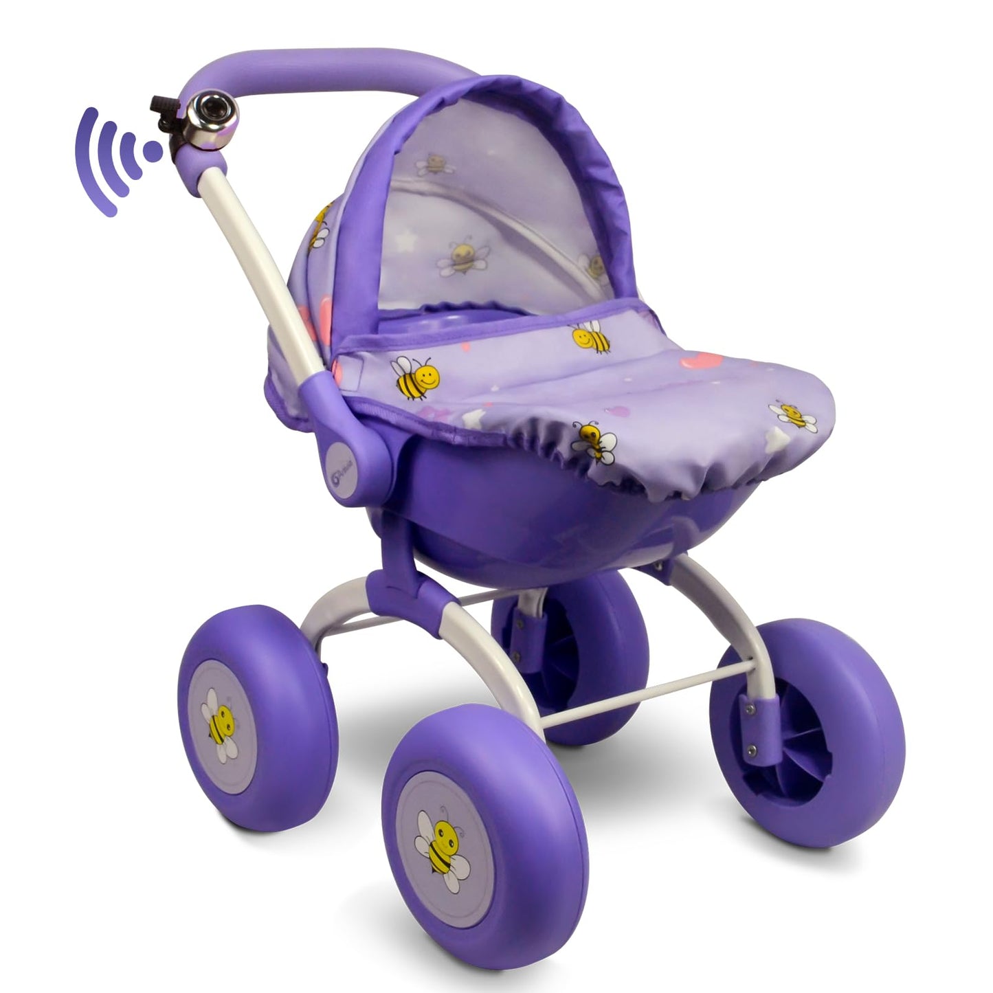 ANIVIA DT301 Purple Doll Stroller – Realistic Foldable Toy Pram for Toddlers & Girls