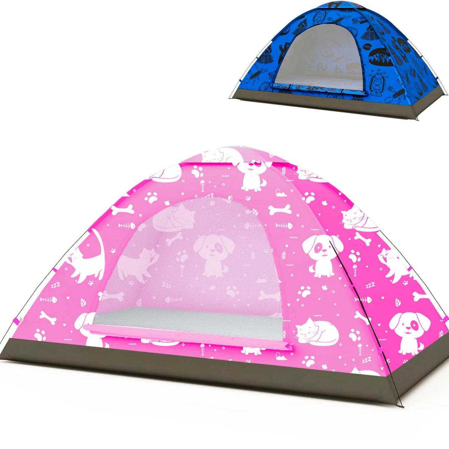 ANJ Outdoors KidzAdventure 2 in 1 Kids Tent – Easy Set Up, Pink Best Friends Theme, Indoor Play & Camping