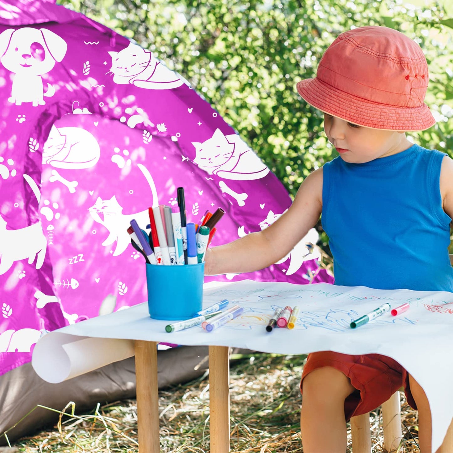 ANJ Outdoors KidzAdventure 2 in 1 Kids Tent – Easy Set Up, Pink Best Friends Theme, Indoor Play & Camping