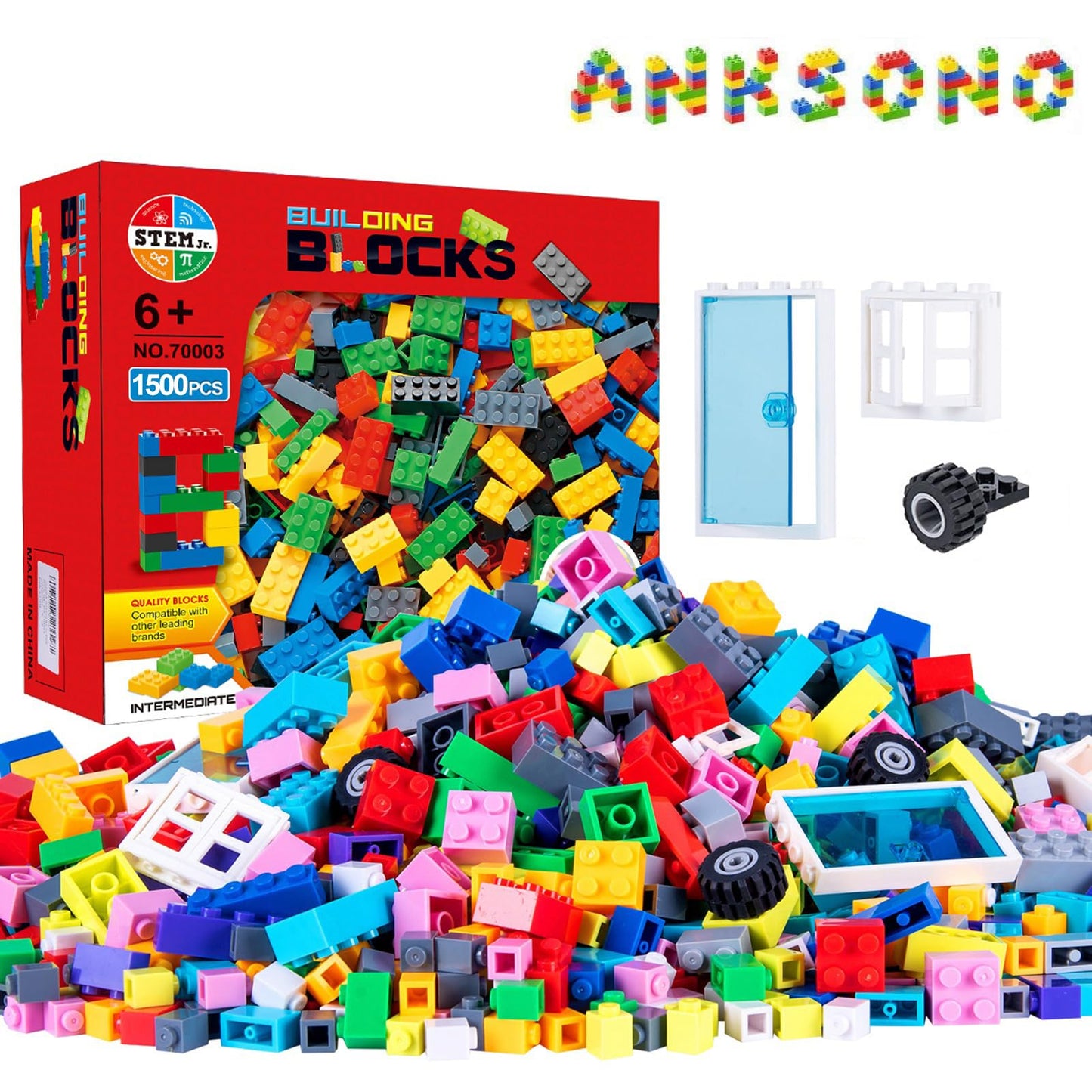 Anksono 1500-Piece Building Bricks Set – Compatible with Major Brands | Ages 3-10