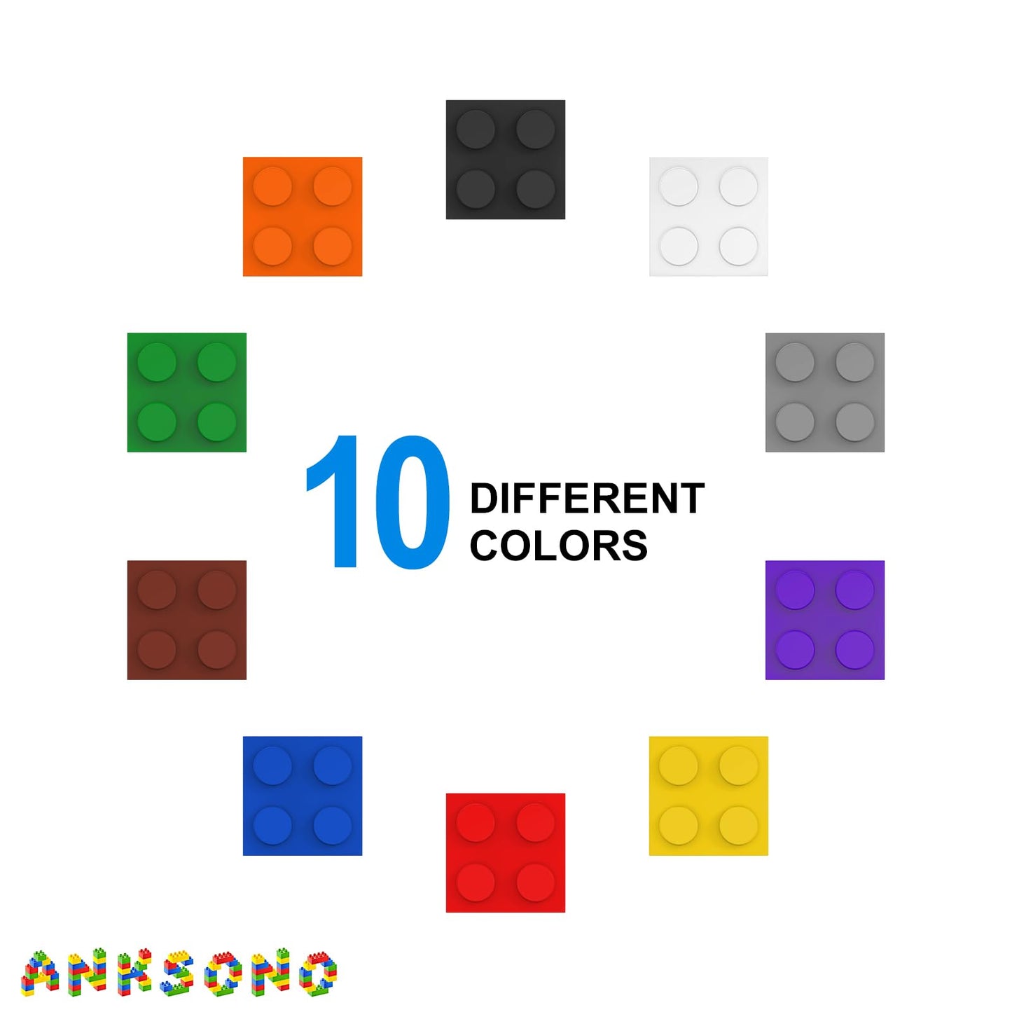 Anksono 1500-Piece Building Bricks Set – Compatible with Major Brands | Ages 3-10