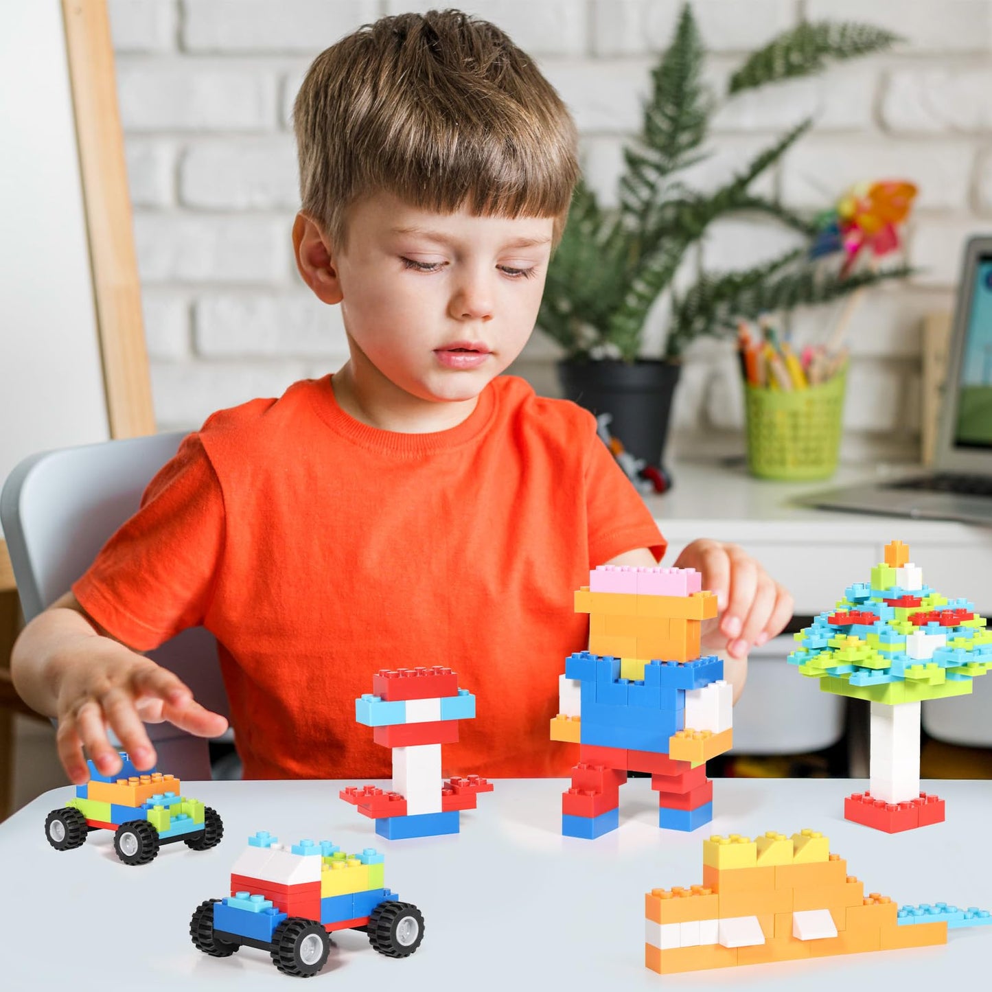 Anksono 1000-Piece Building Bricks Set – Wheels, Windows & Doors