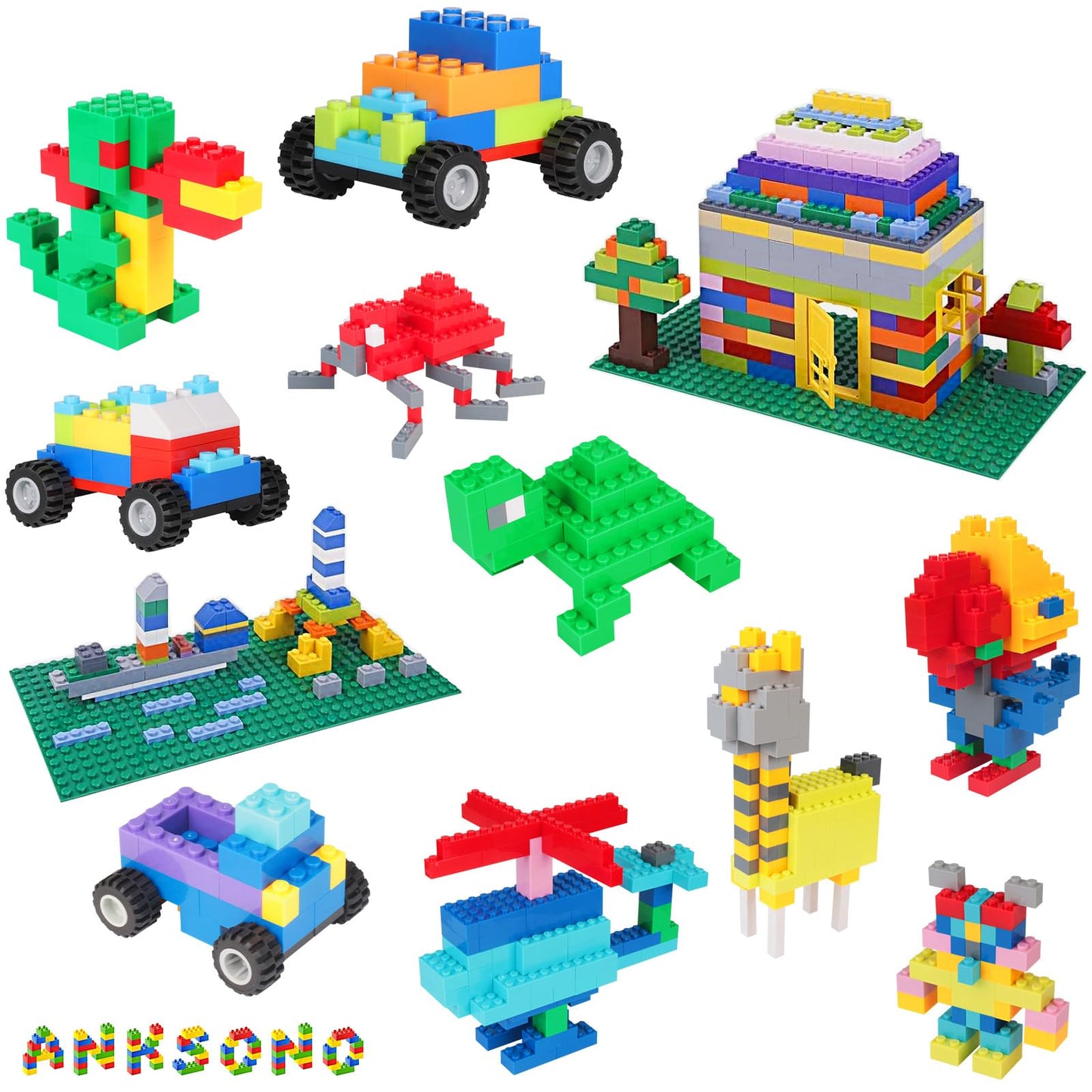 Anksono 1500-Piece Building Bricks Set – Compatible with Major Brands | Ages 3-10