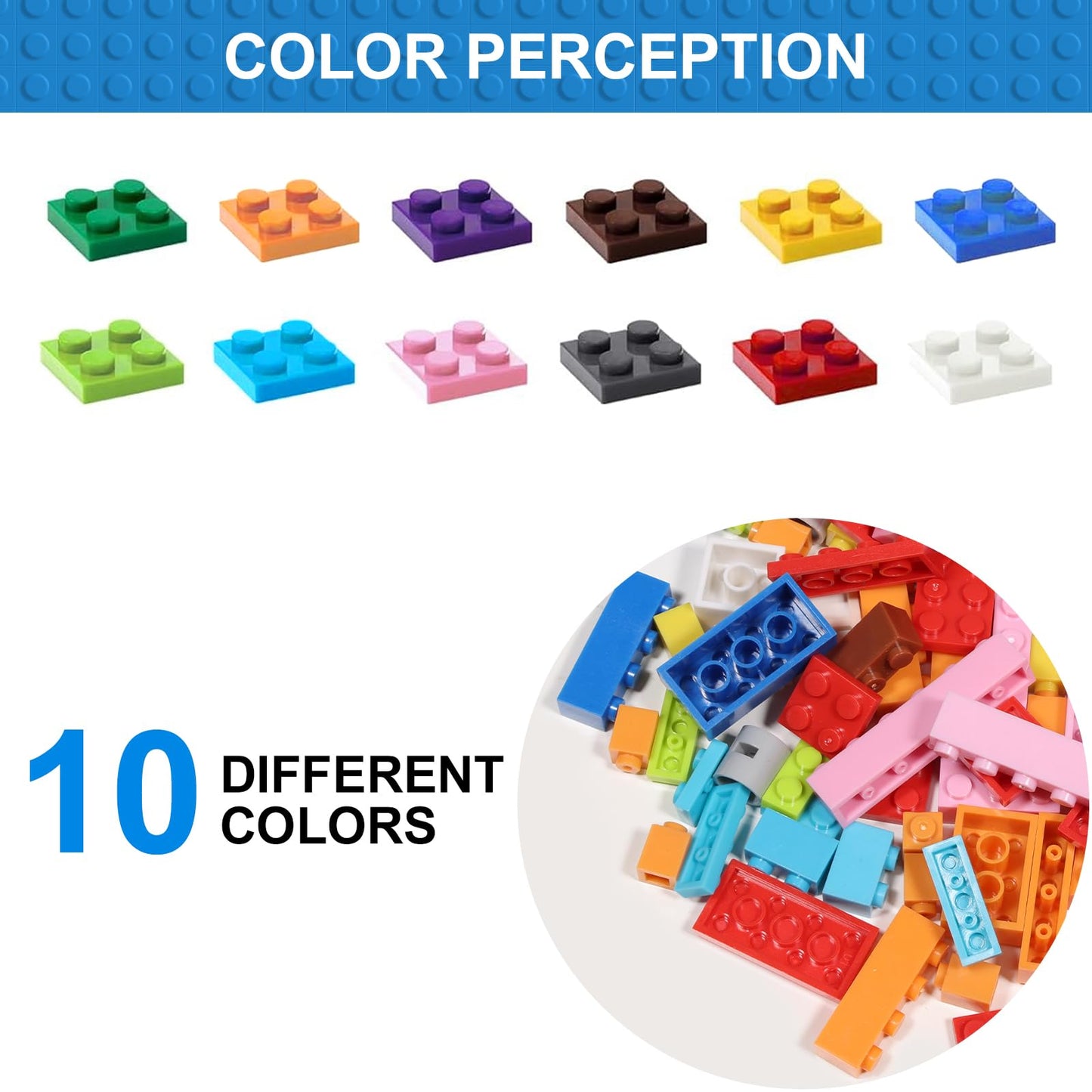 Anksono 1000-Piece Building Bricks Set – Wheels, Windows & Doors