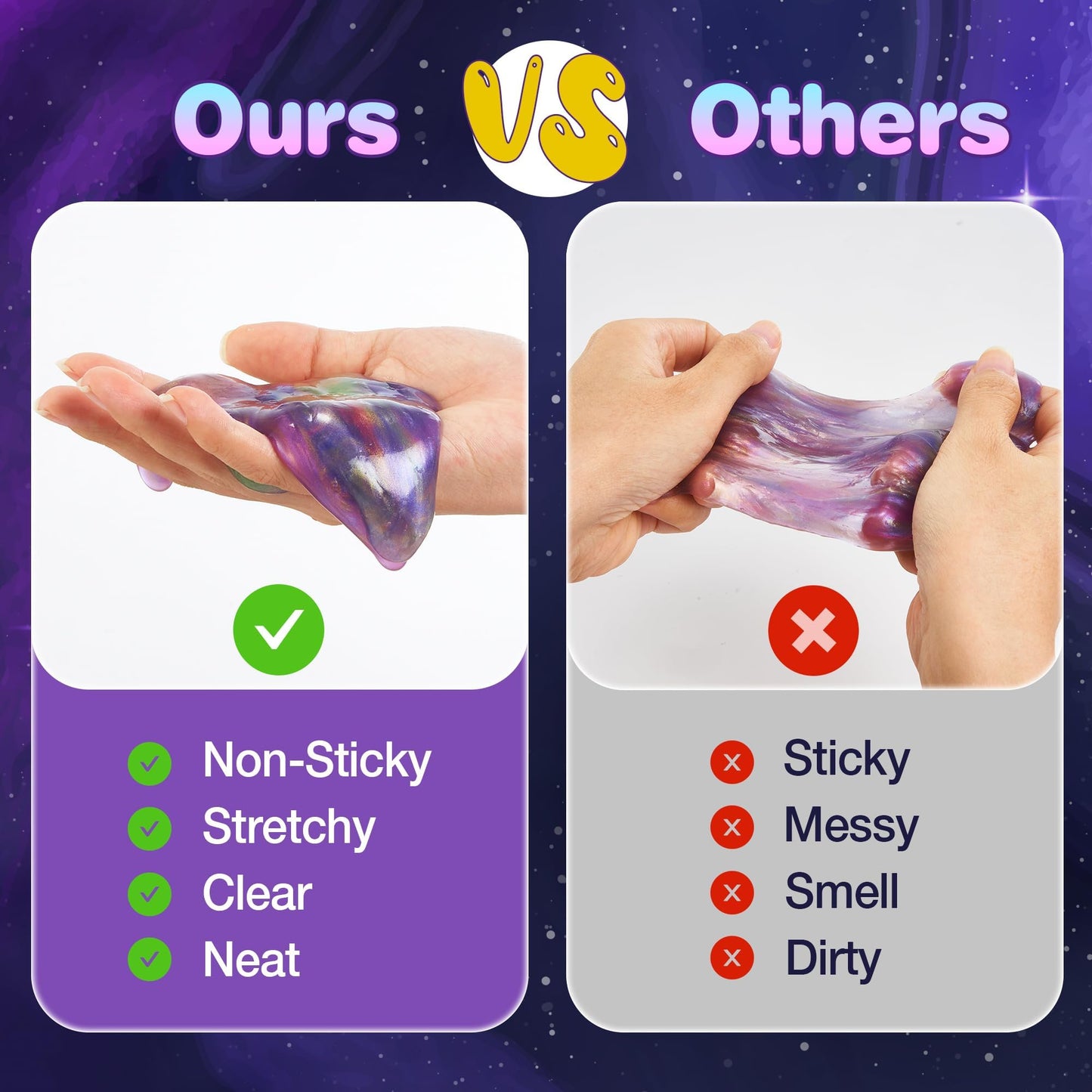 Ankyle Galaxy Slime 24-Pack - Stretchy, Non-Sticky Party Favors for Kids