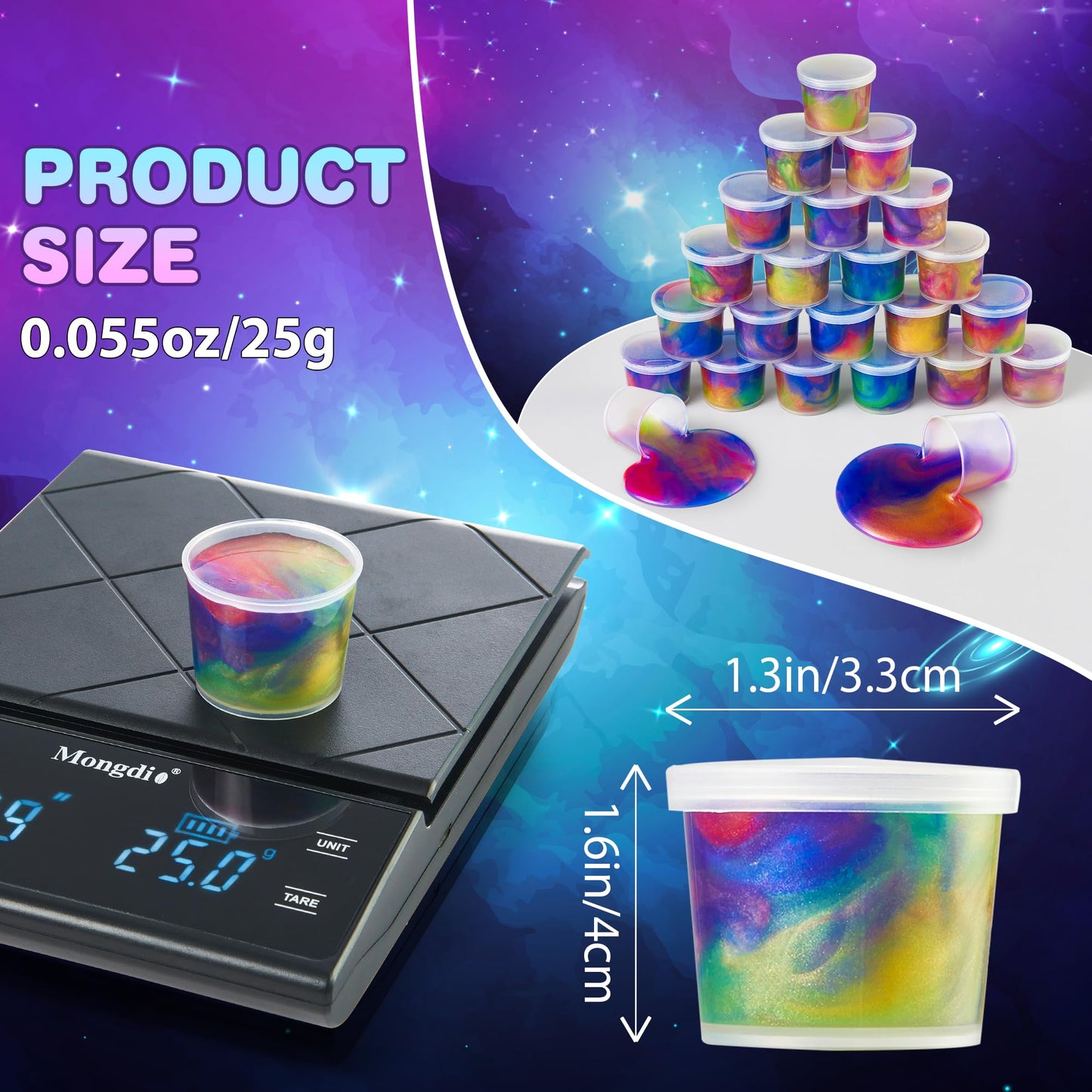 Ankyle Galaxy Slime 24-Pack - Stretchy, Non-Sticky Party Favors for Kids