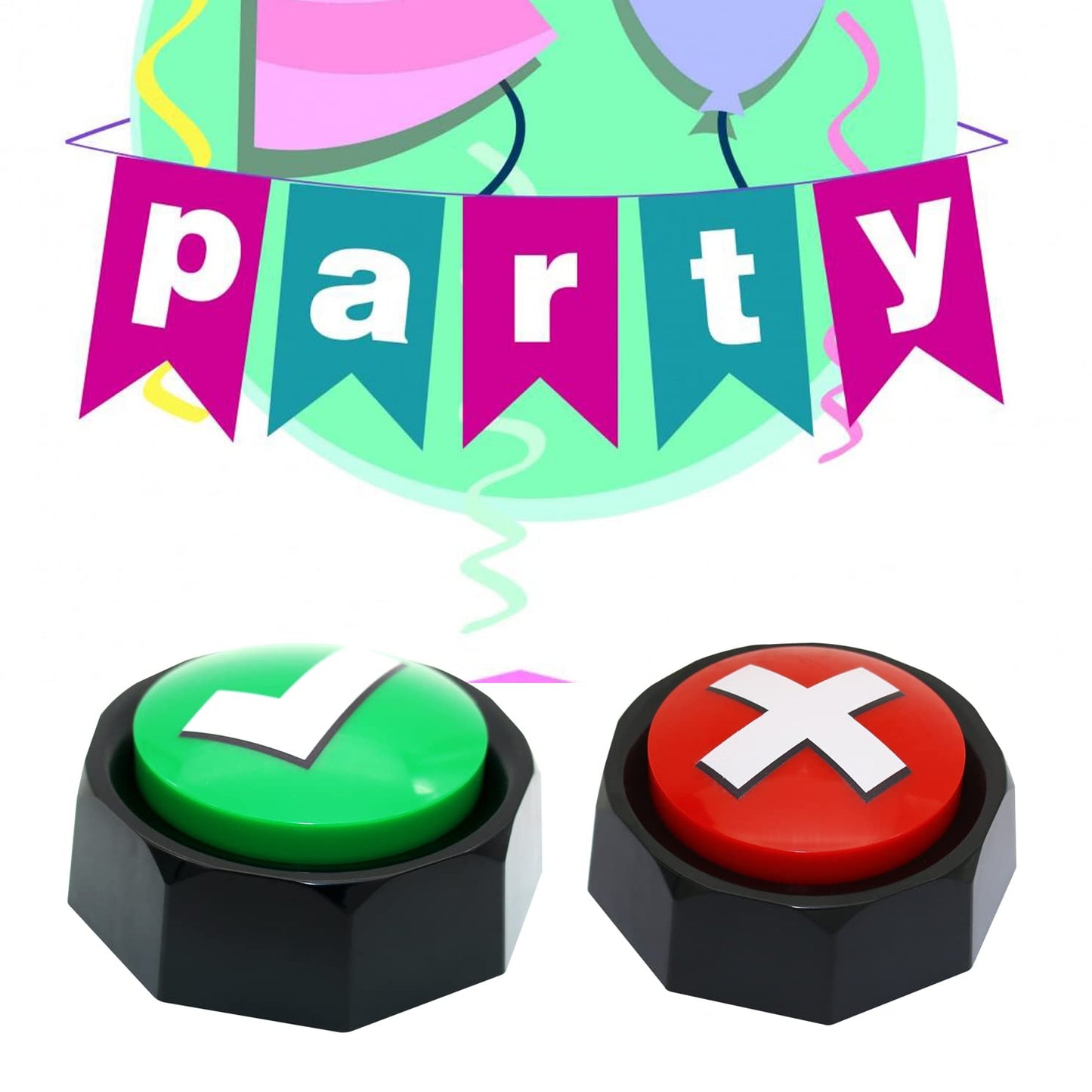 ANLIKY Right Wrong Button – 2-Pack Talking Buzzers for Games, Quizzes & Training (AAA Batteries Included)