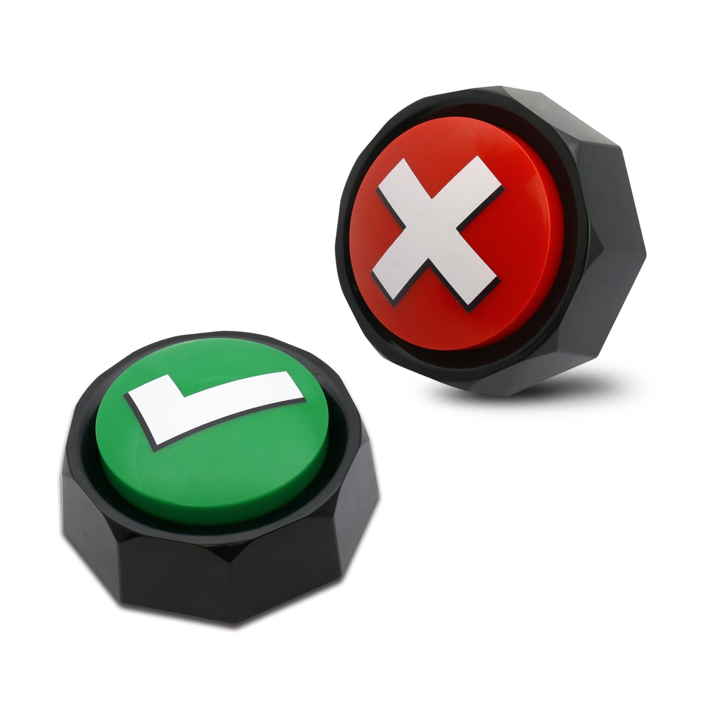 ANLIKY Right Wrong Button – 2-Pack Talking Buzzers for Games, Quizzes & Training (AAA Batteries Included)