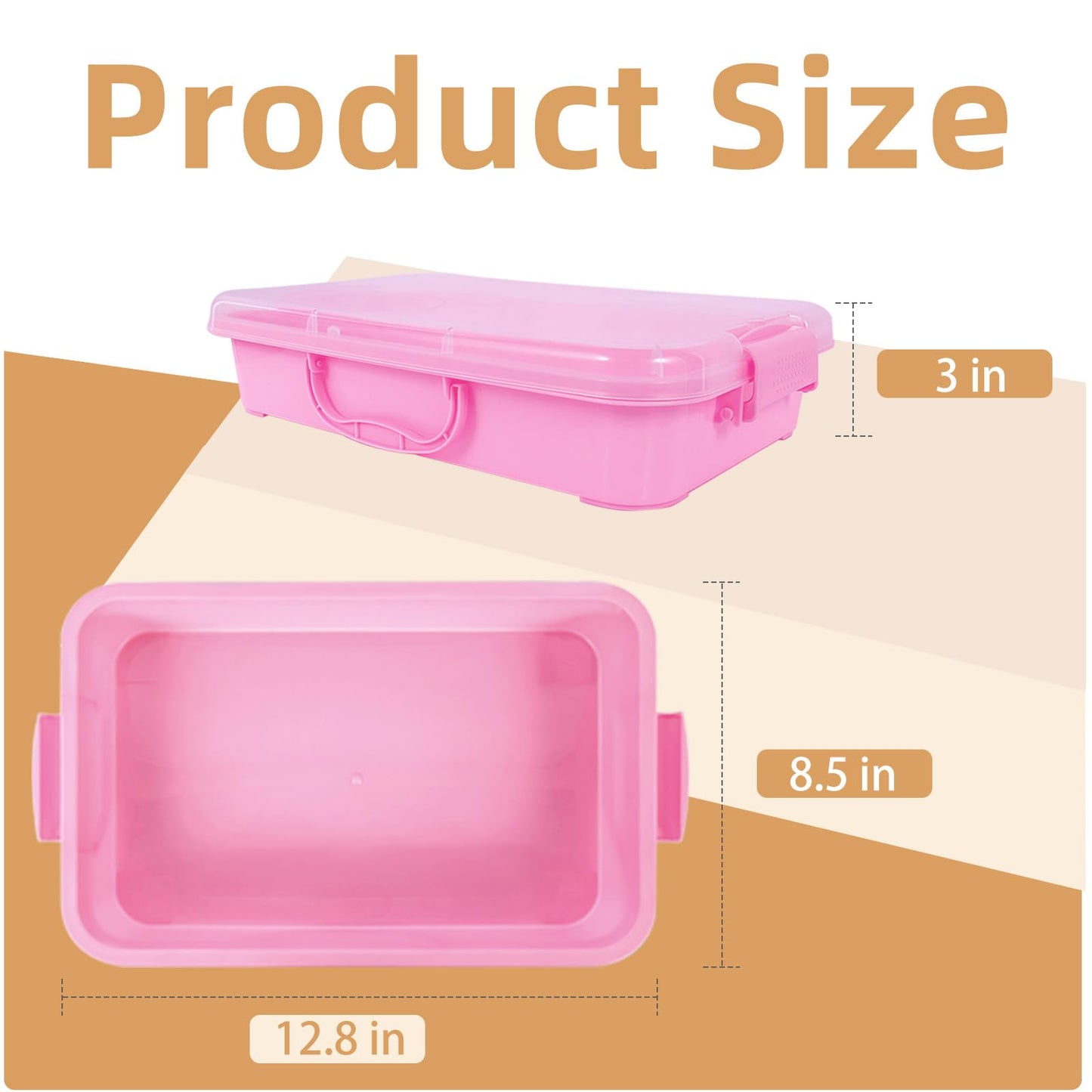 Annchwool 3-Piece Plastic Sensory Bins – Portable Stackable Sandbox Trays with Handle & Clear Lid (Green, Blue, Pink)
