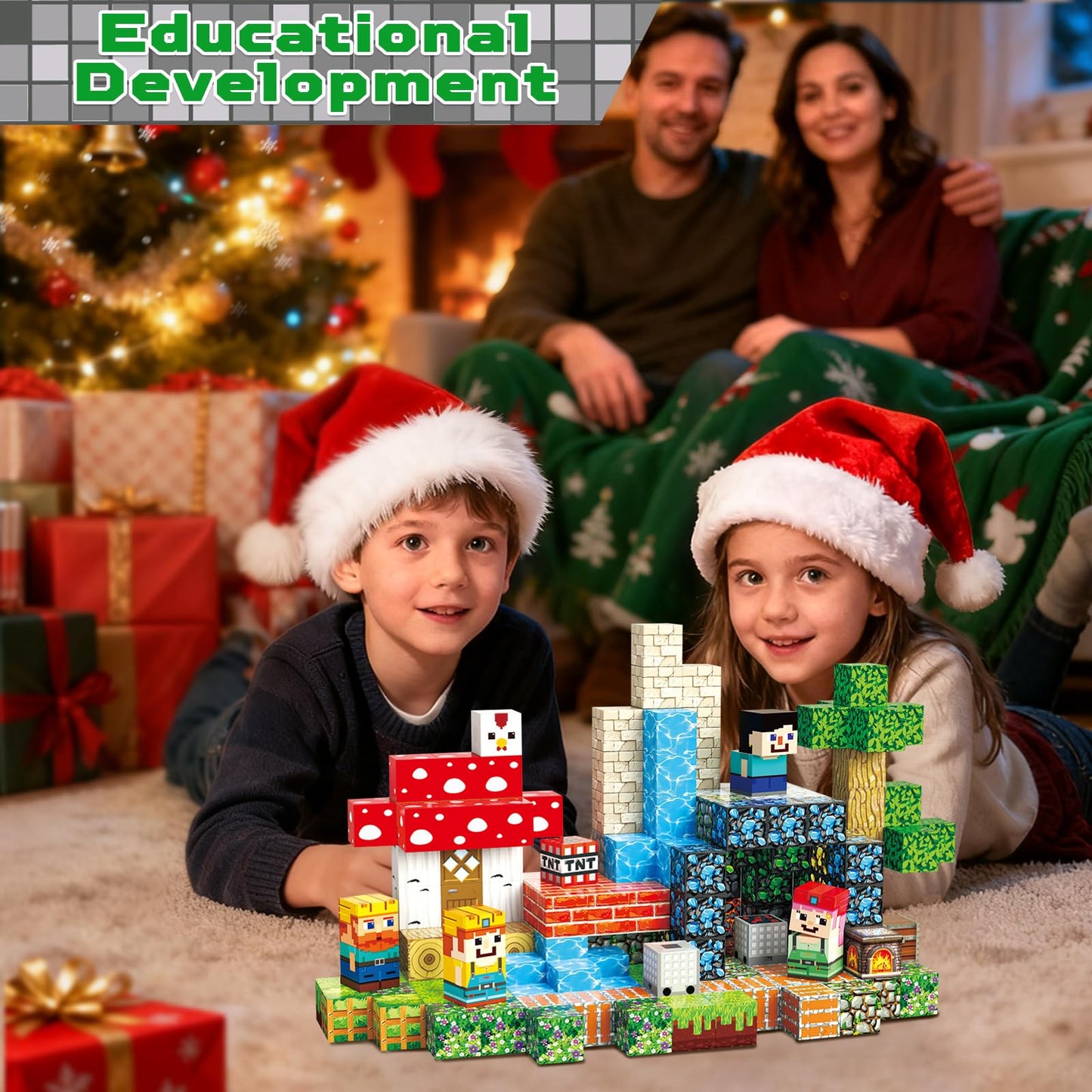 Annexfun 200PCS Magnetic Blocks – STEM Building Toys for Kids 3+