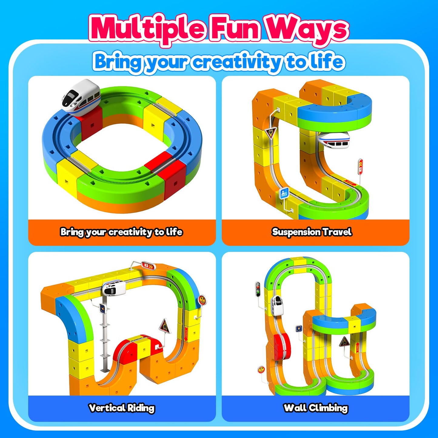 Annexfun Electric Train Set – 69-Piece 3D Racing Track for Kids 3–10