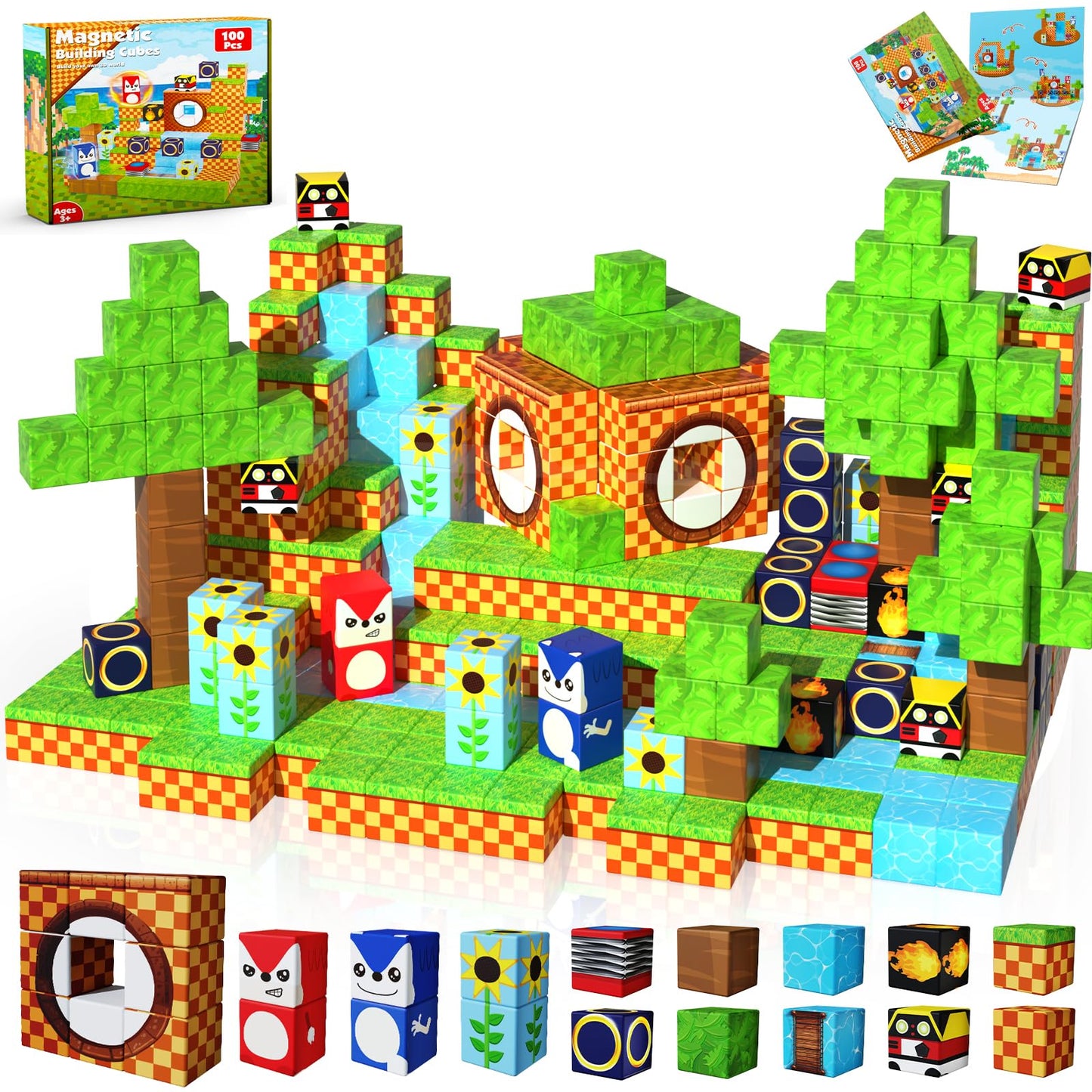 Annexfun Magnetic Blocks - 100PCS STEM Building Blocks for Kids | Sensory & Creative Play