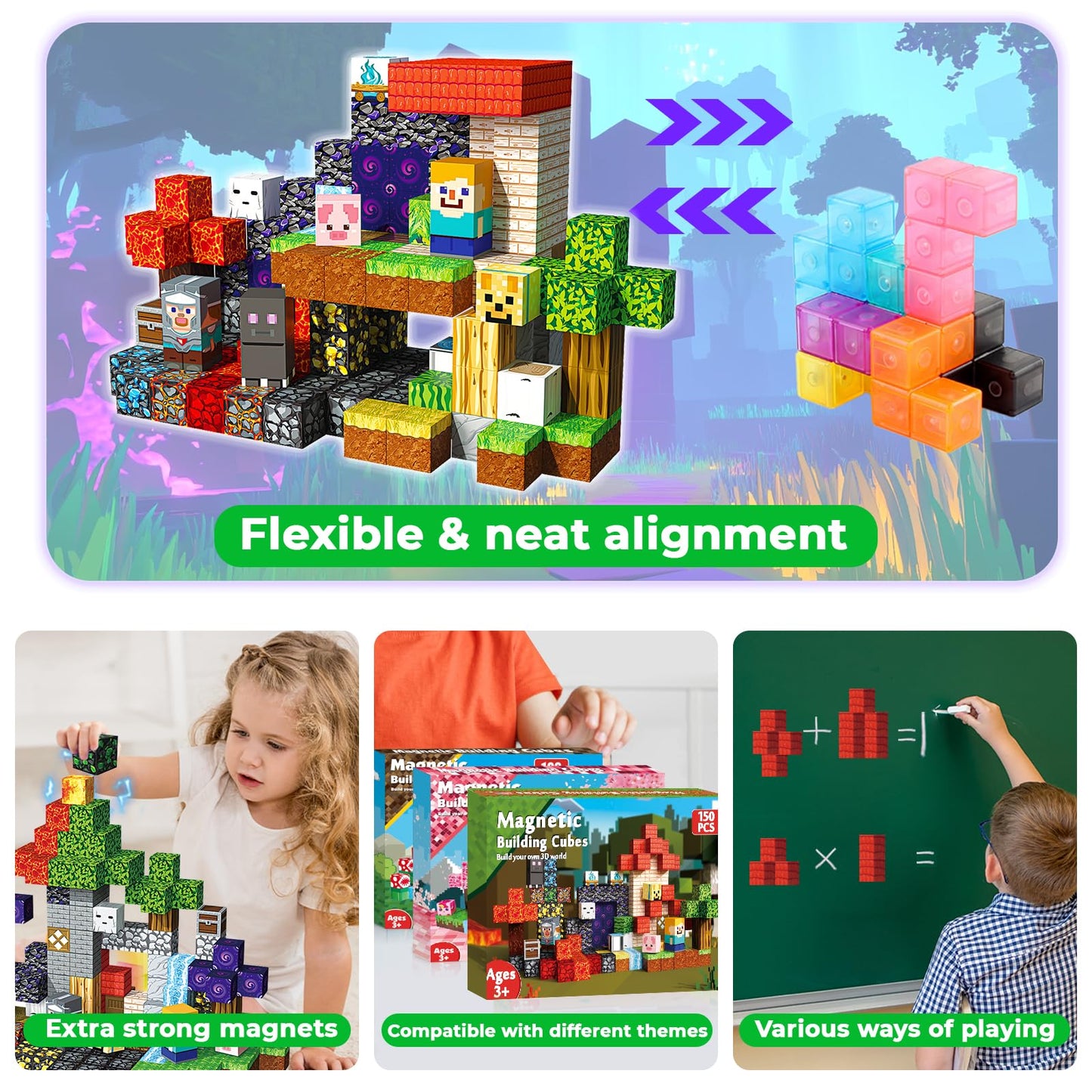Annexfun Magnetic Blocks 150PCS – Forest Portal STEM Building Toys for Kids 3+