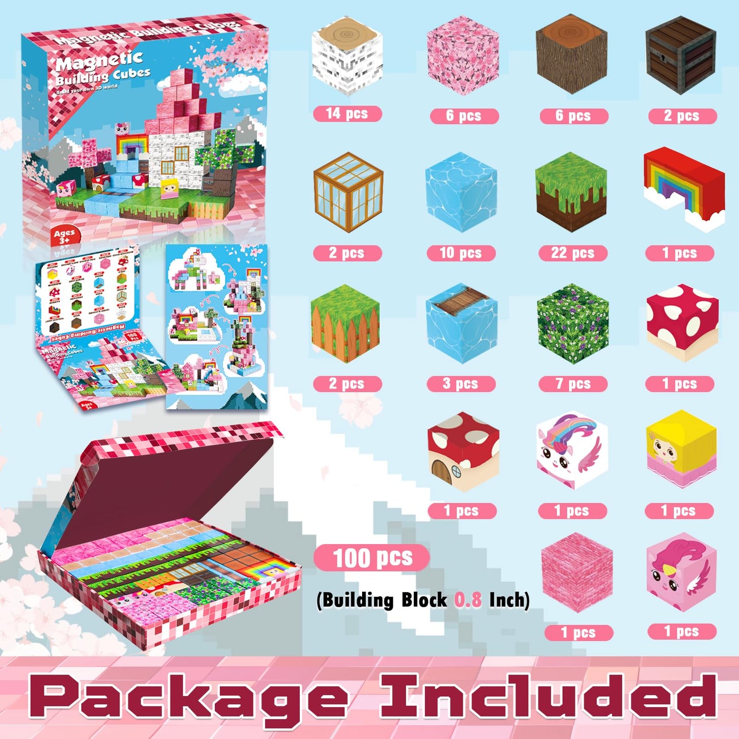 Annexfun Magnetic Blocks 100PCS Unicorn Cubes – STEM & Sensory Toys for Kids 3–10