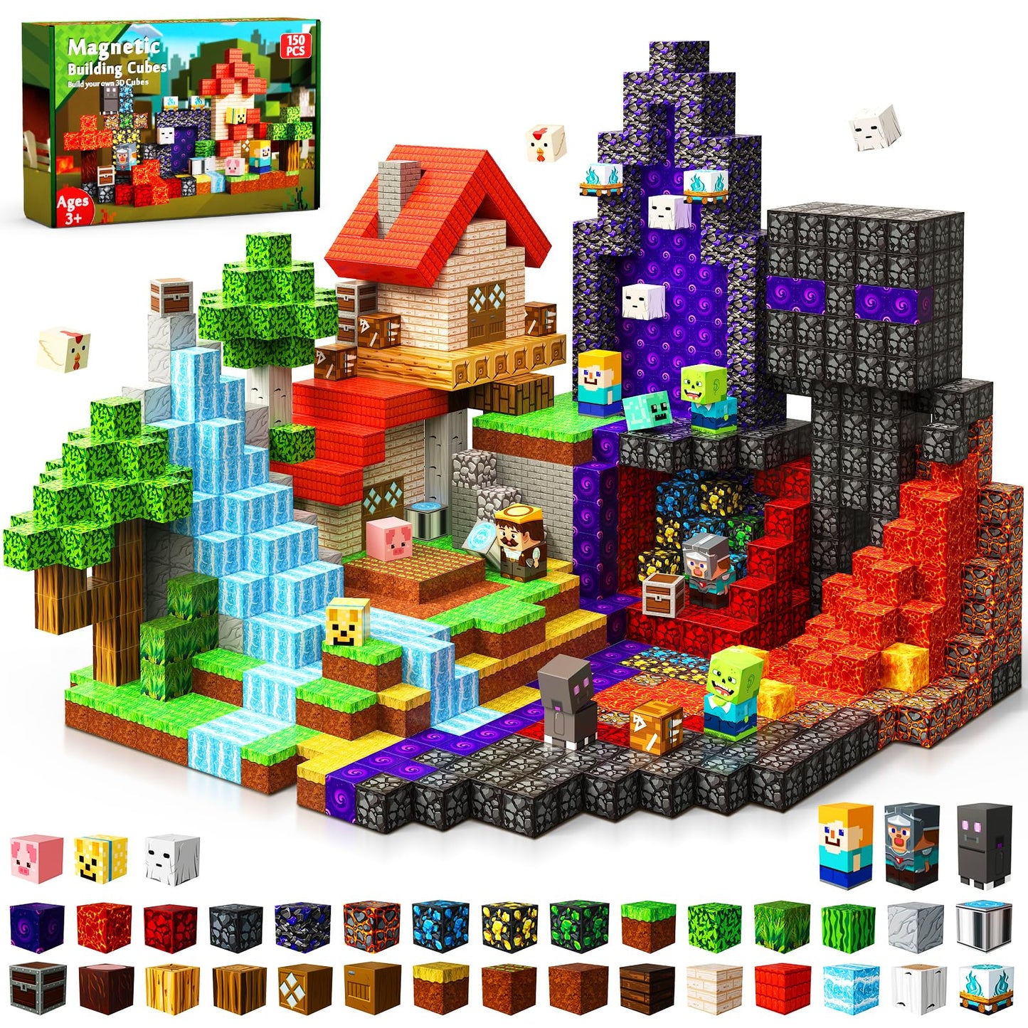 Annexfun Magnetic Blocks 150PCS – Forest Portal STEM Building Toys for Kids 3+