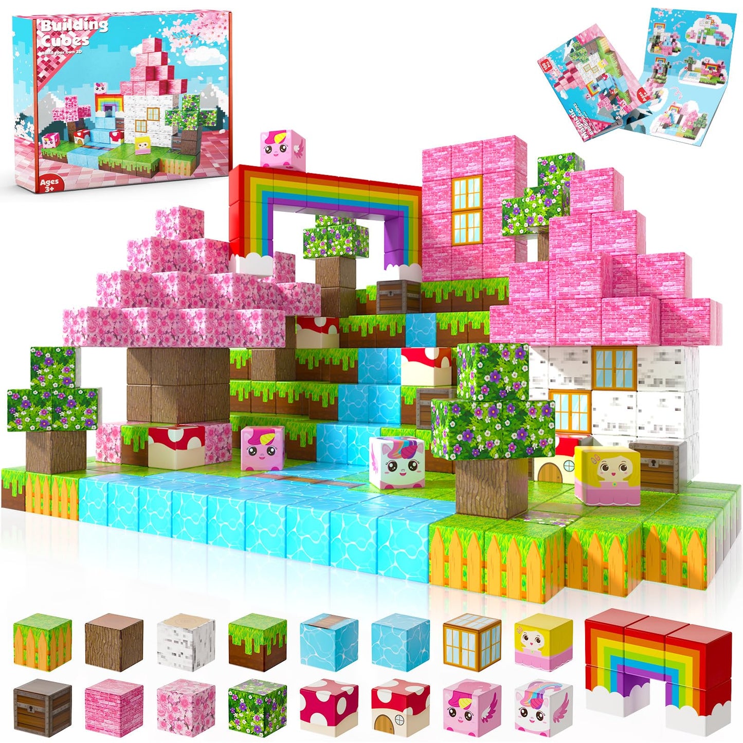 Annexfun Magnetic Blocks 100PCS Unicorn Cubes – STEM & Sensory Toys for Kids 3–10