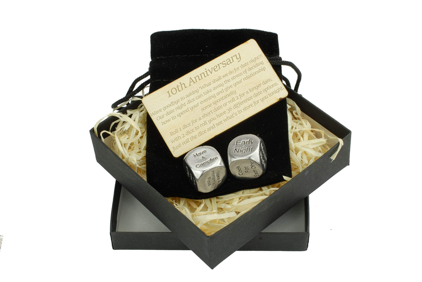 TIN Date Night Dice – 100% Pure Tin 10th Anniversary Gift | Anniversary Gifts