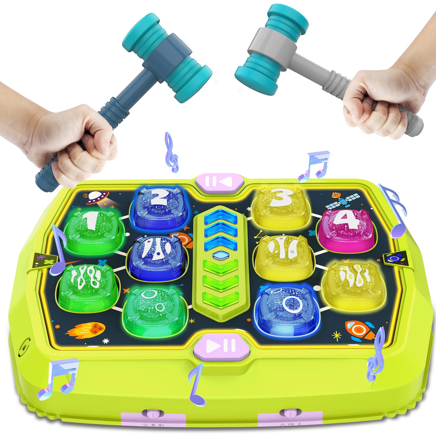 ANNKIE Whack Game Mole Toy – Pounding Toy with 3 Modes, 2 Hammers, Music & Lights (Ages 3-8)
