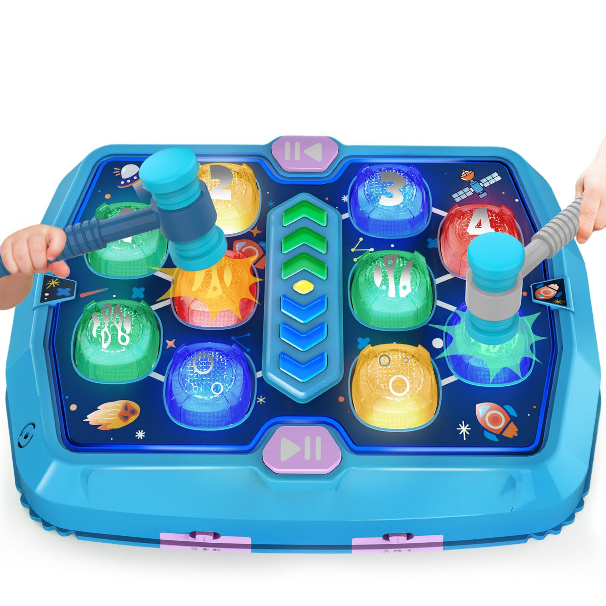 ANNKIE Whack Game Mole — Interactive Pounding Toy for Toddlers 3-8 with 2 Hammers, 3 Modes, Music & Light