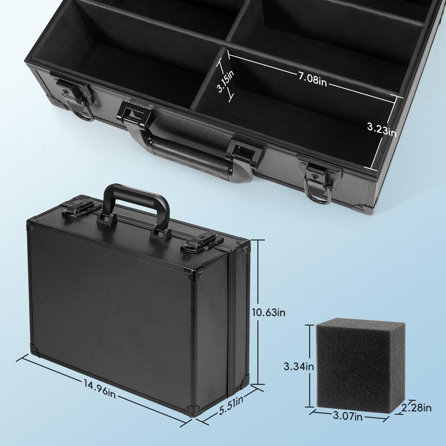 ANNLOV Toploader Storage Box for 3x4 Cards — Holds 600+ Top Loaders | Lockable Aluminum Case
