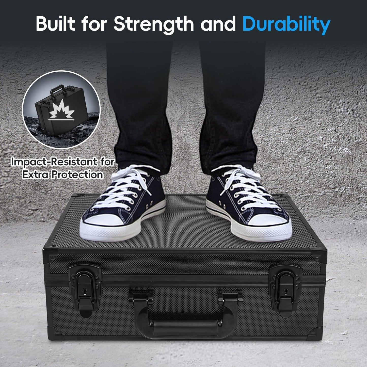 ANNLOV Toploader Storage Box for 3x4 Cards — Holds 600+ Top Loaders | Lockable Aluminum Case