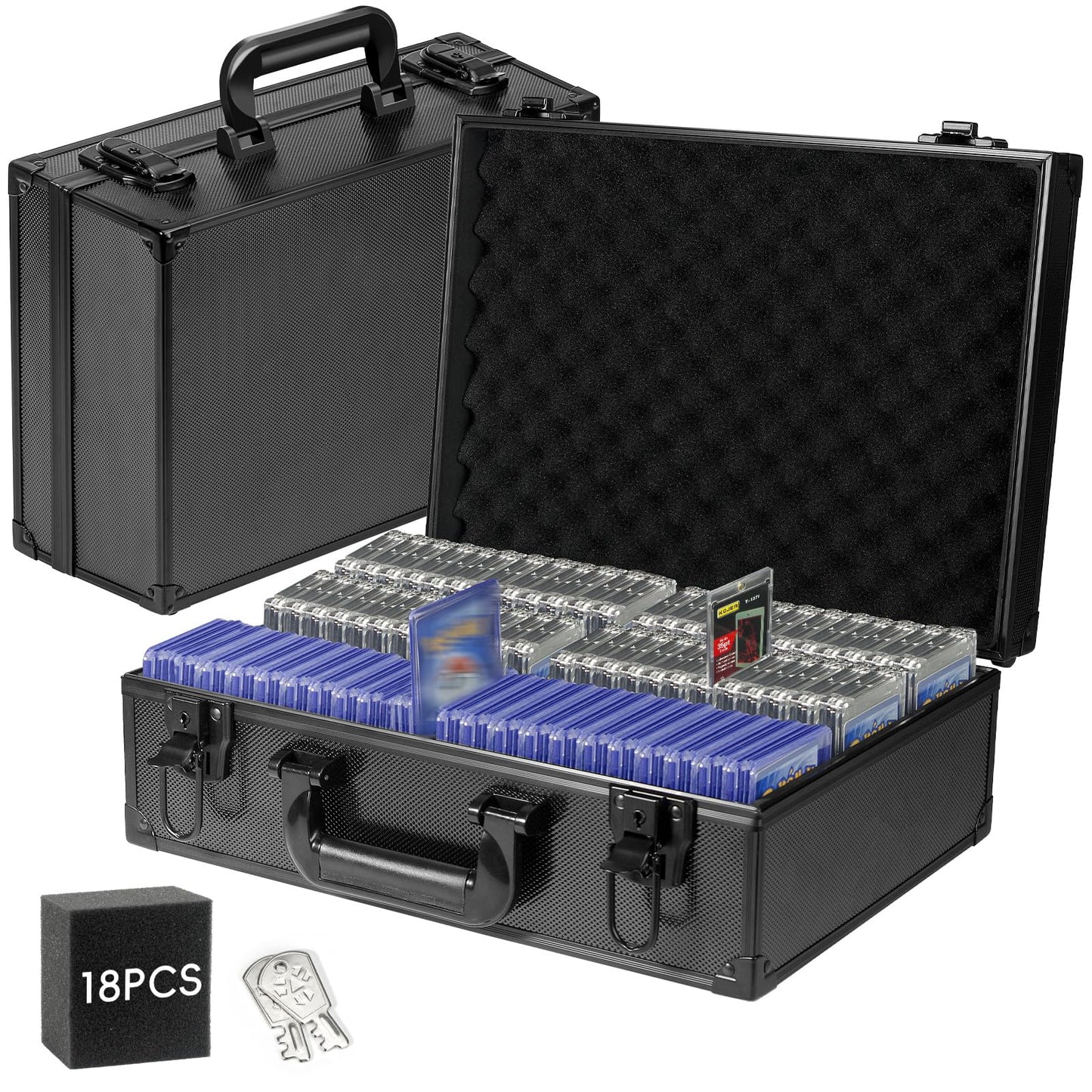 ANNLOV Toploader Storage Box for 3x4 Cards — Holds 600+ Top Loaders | Lockable Aluminum Case