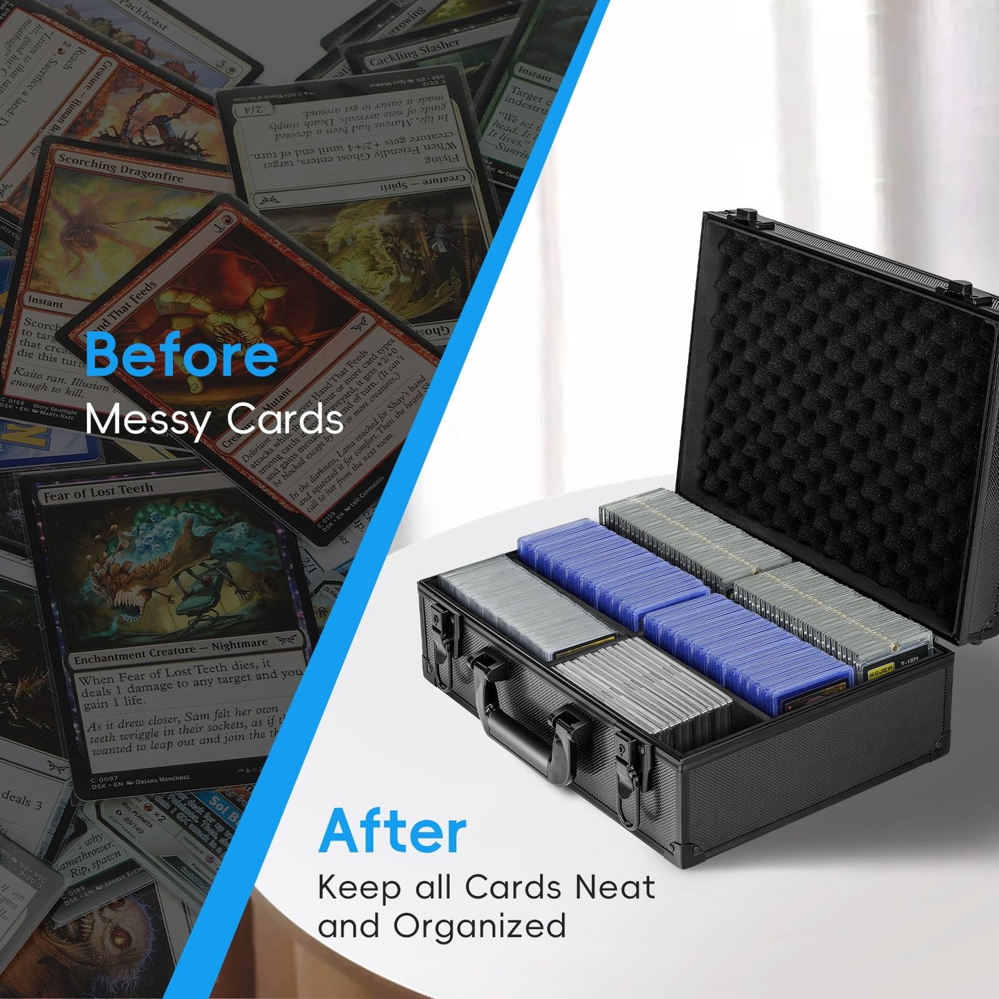 ANNLOV Toploader Storage Box for 3x4 Cards — Holds 600+ Top Loaders | Lockable Aluminum Case