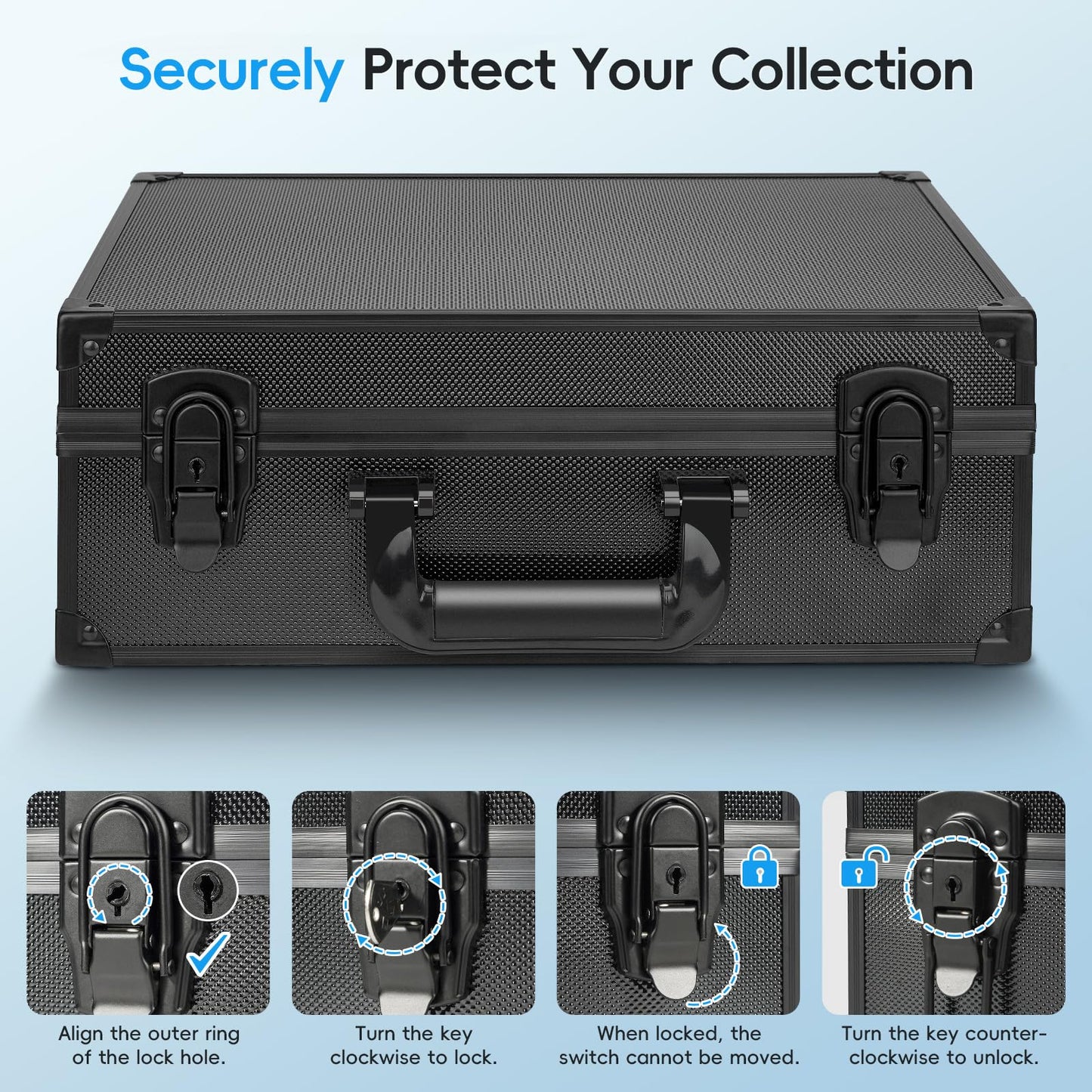 ANNLOV Toploader Storage Box for 3x4 Cards — Holds 600+ Top Loaders | Lockable Aluminum Case