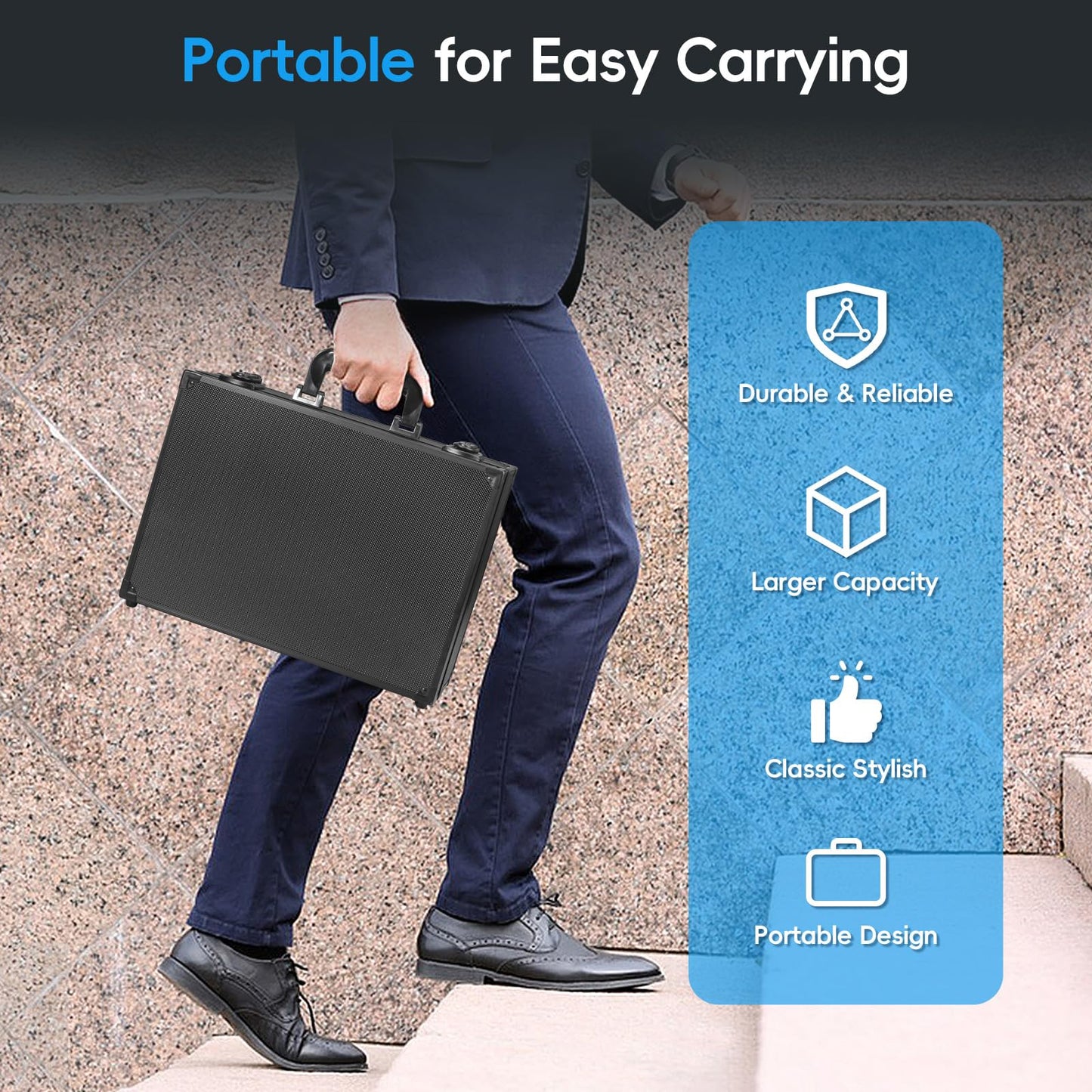 ANNLOV Toploader Storage Box for 3x4 Cards — Holds 600+ Top Loaders | Lockable Aluminum Case