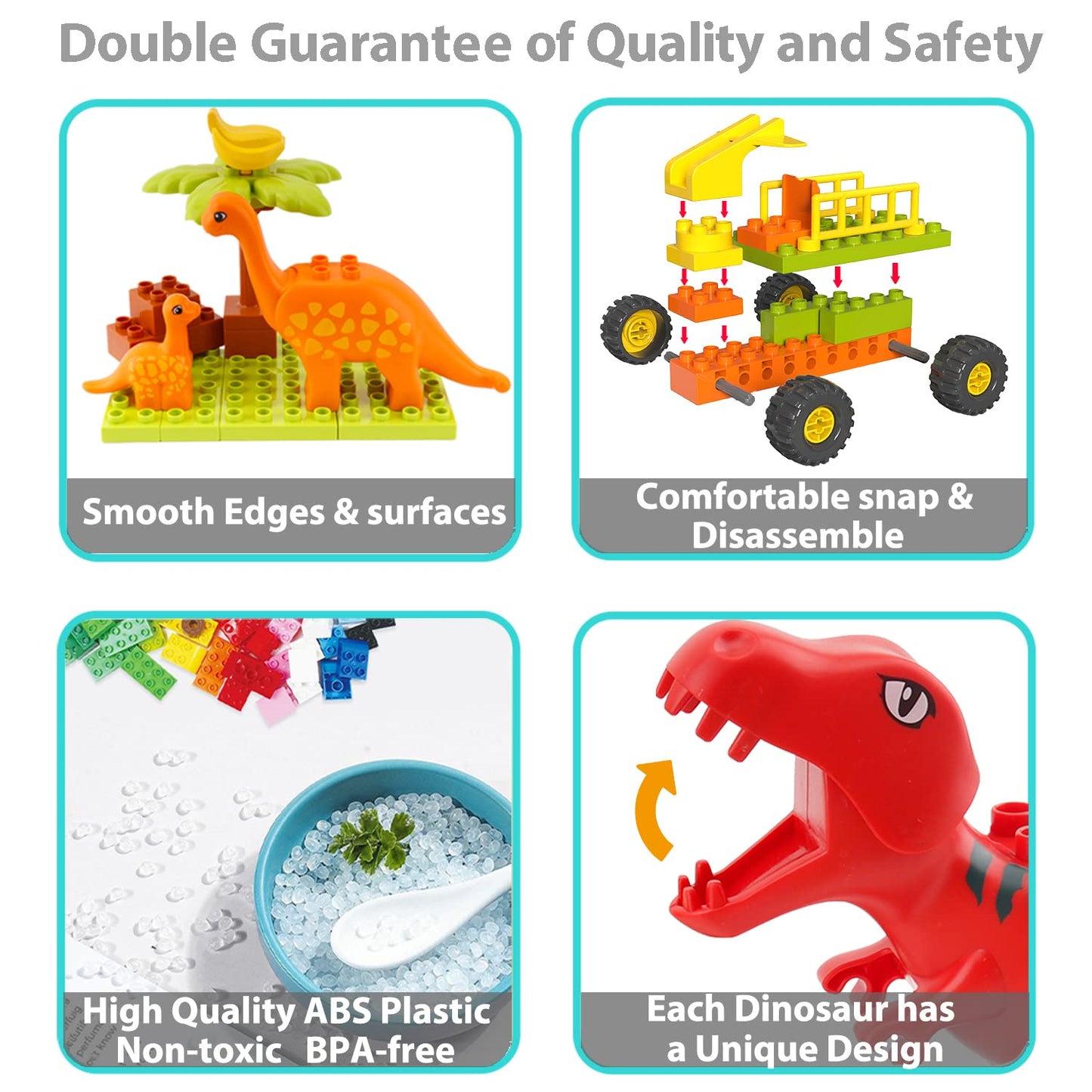 Anpcso Dinosaur Building Blocks for Toddlers 3-5 – Learn, Build & Play