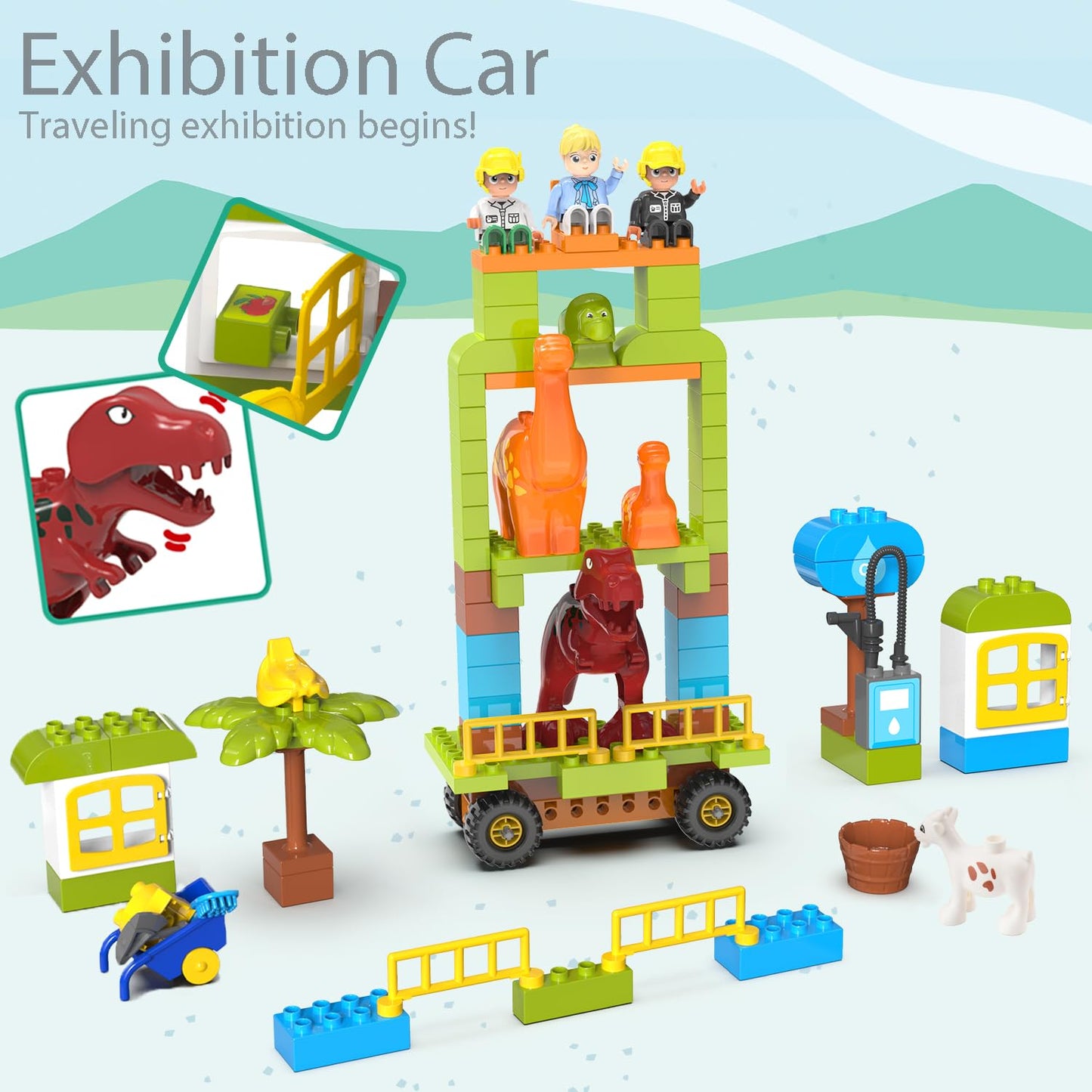 Anpcso Dinosaur Building Blocks for Toddlers 3-5 – Learn, Build & Play