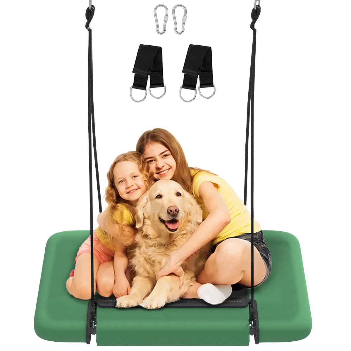 Ansionsol 40-Inch Rectangular Tree Swing for Kids & Adults – Adjustable Platform, 700 lb Capacity, Indoor/Outdoor