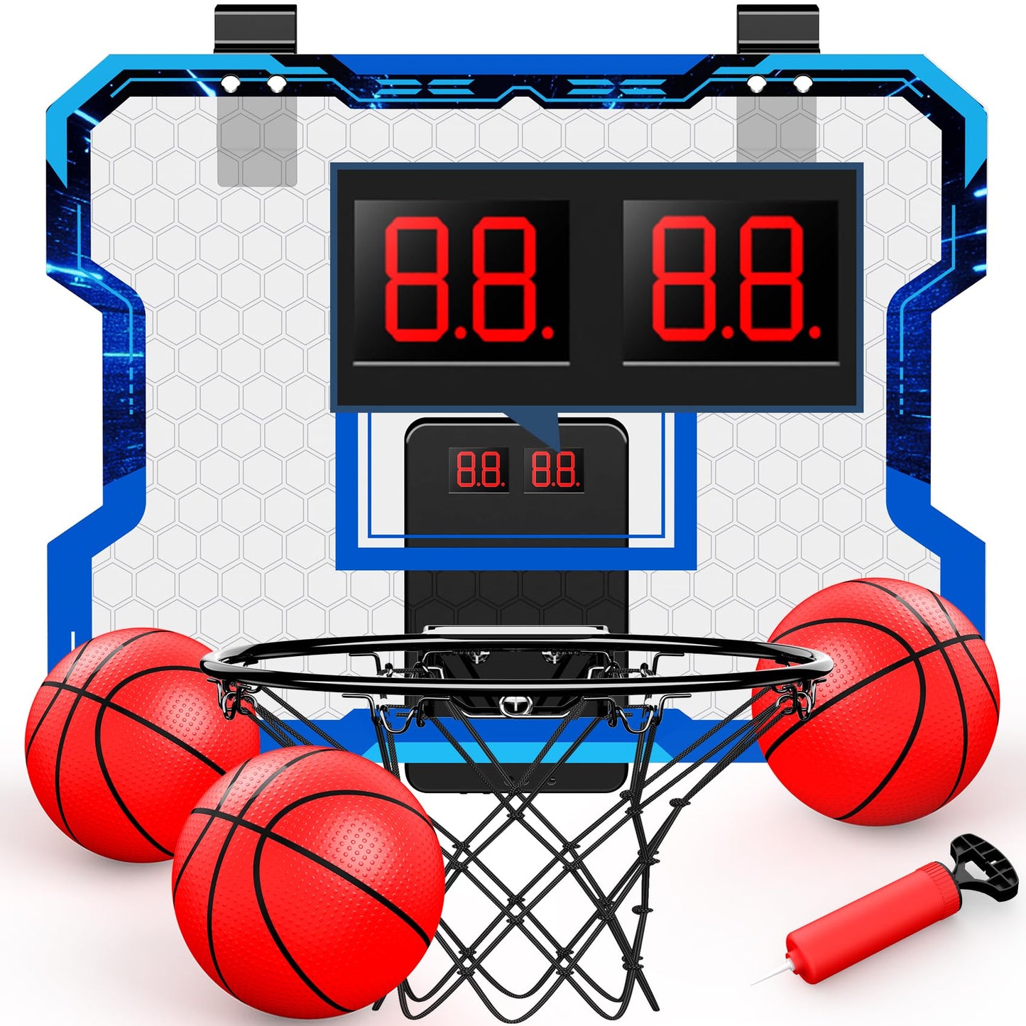 Antaha Indoor Over-The-Door Basketball Hoop with Scoreboard | Mini Hoop for Kids 3-15