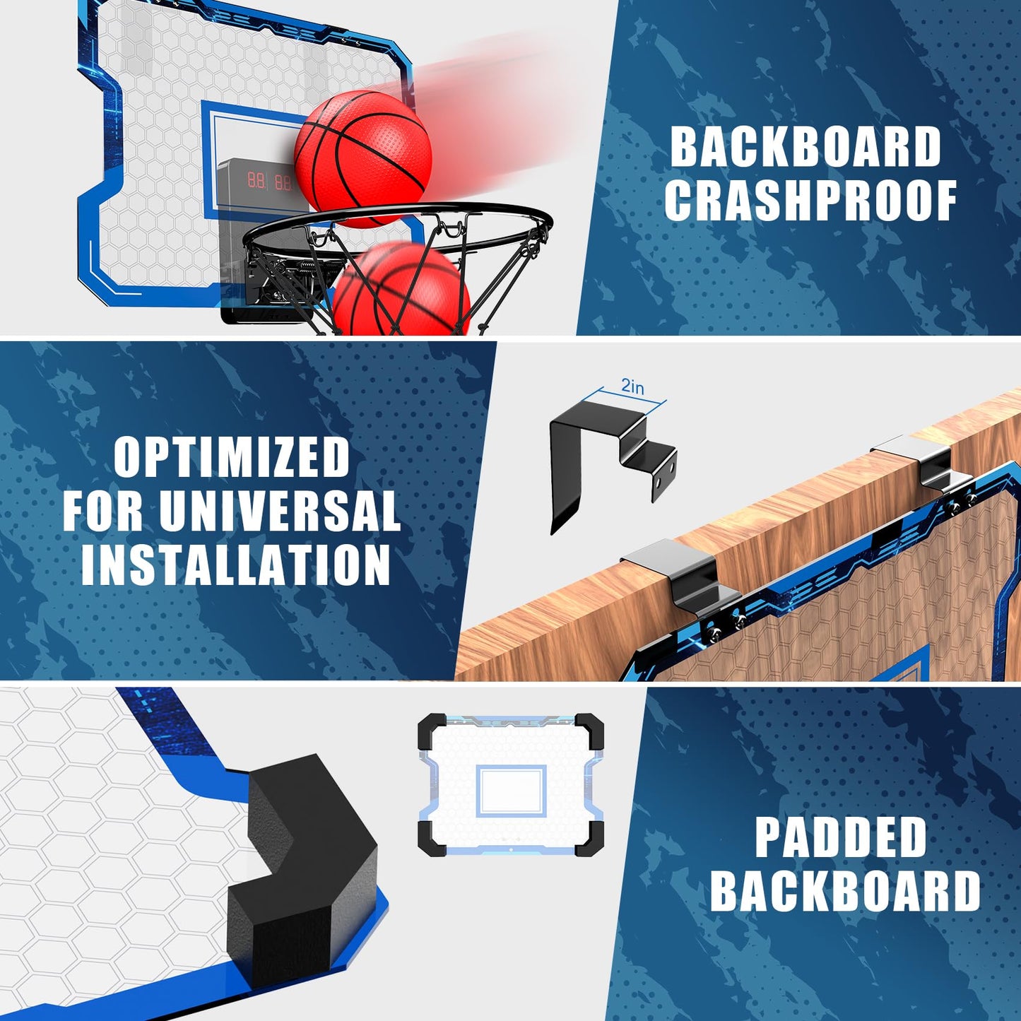 Antaha Indoor Over-The-Door Basketball Hoop with Scoreboard | Mini Hoop for Kids 3-15