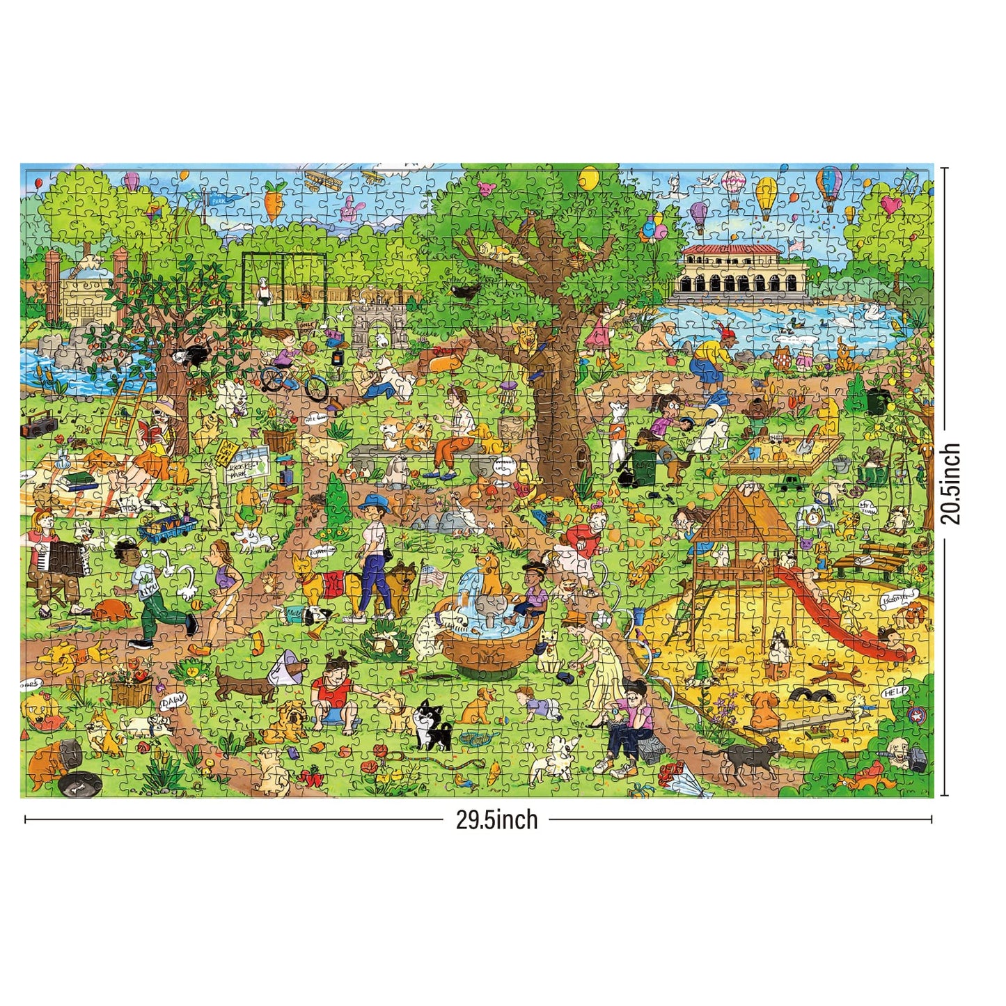 ANTELOPE 1000 Piece Puzzle for Adults – Dog Park Jigsaw, High-Resolution Image, Matte Finish