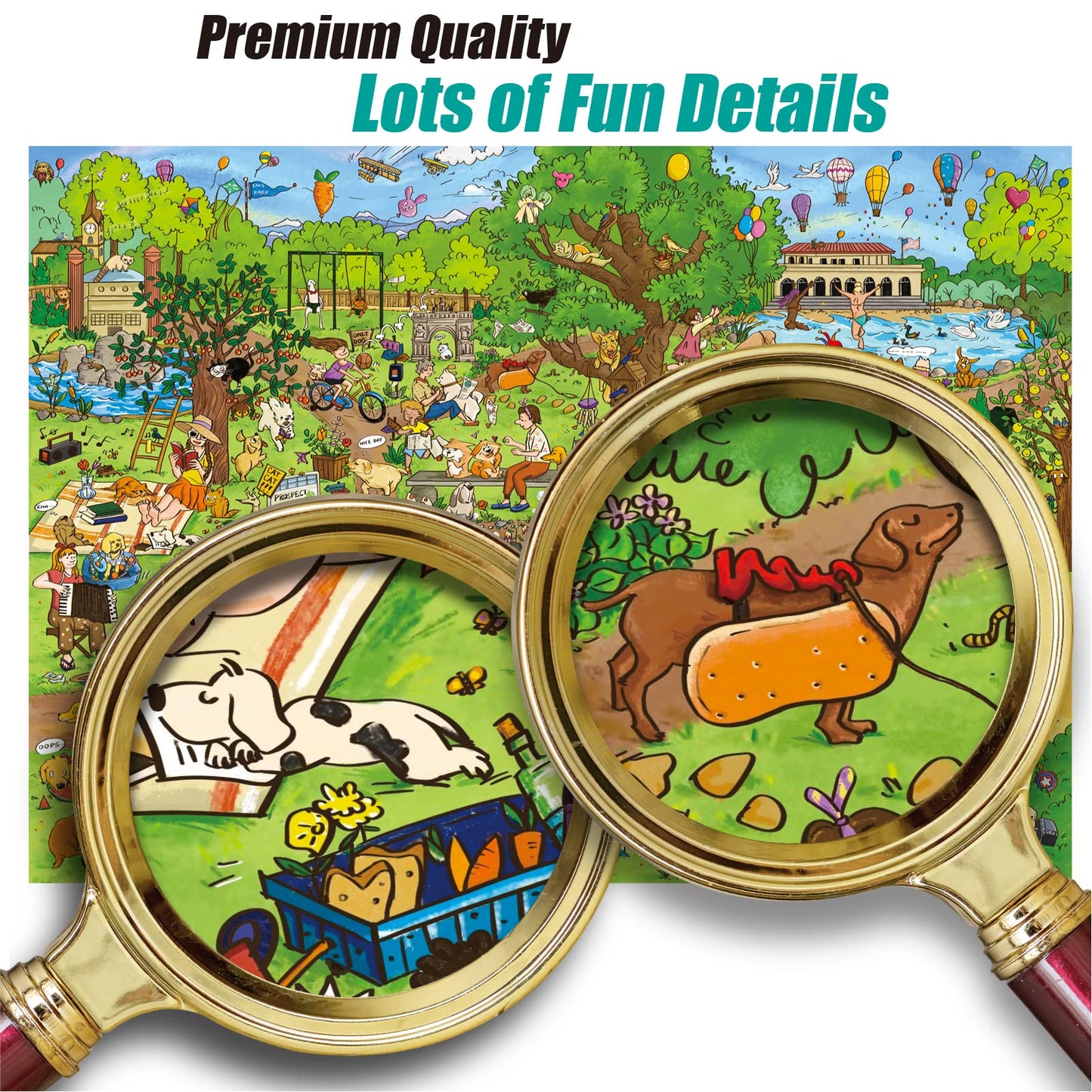 ANTELOPE 1000 Piece Puzzle for Adults – Dog Park Jigsaw, High-Resolution Image, Matte Finish