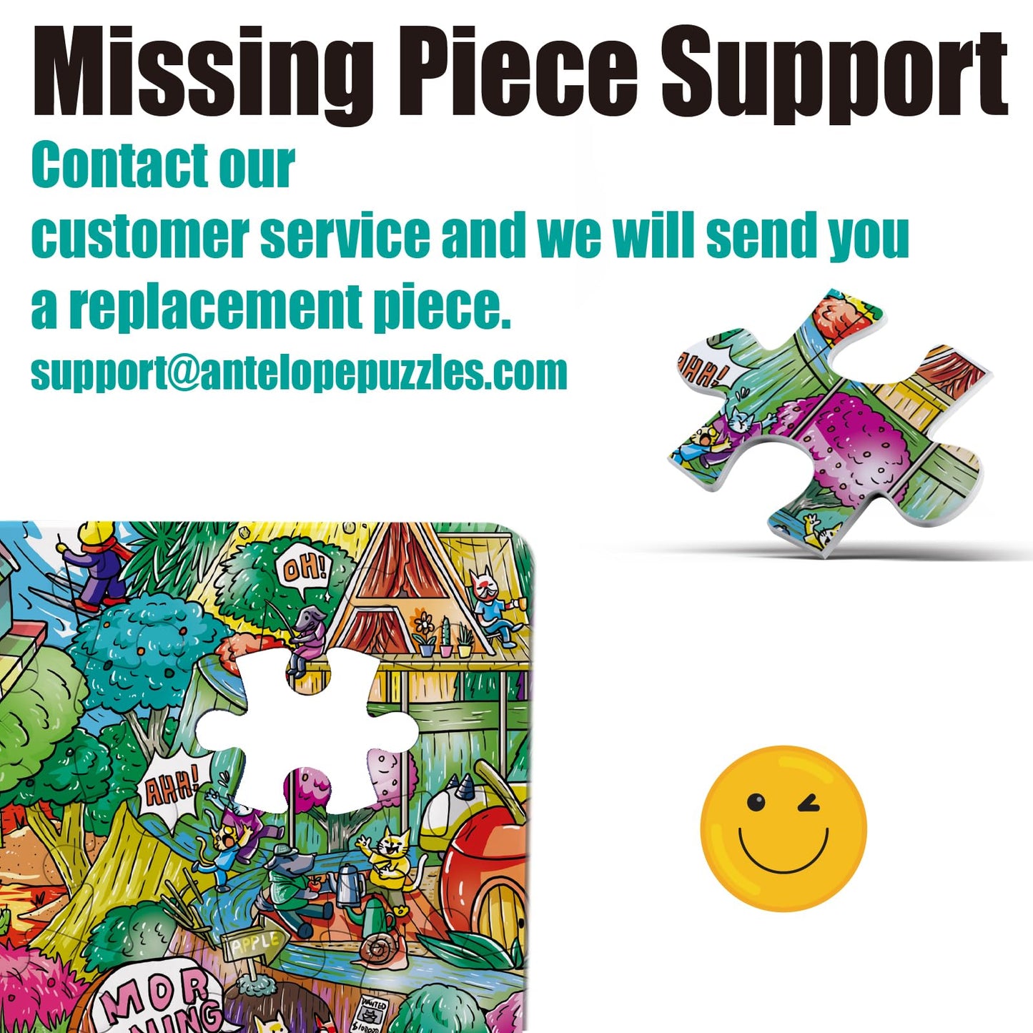 Antelope 1000 Piece Cat Campsite Puzzle – High Resolution, Matte Finish, No Dust