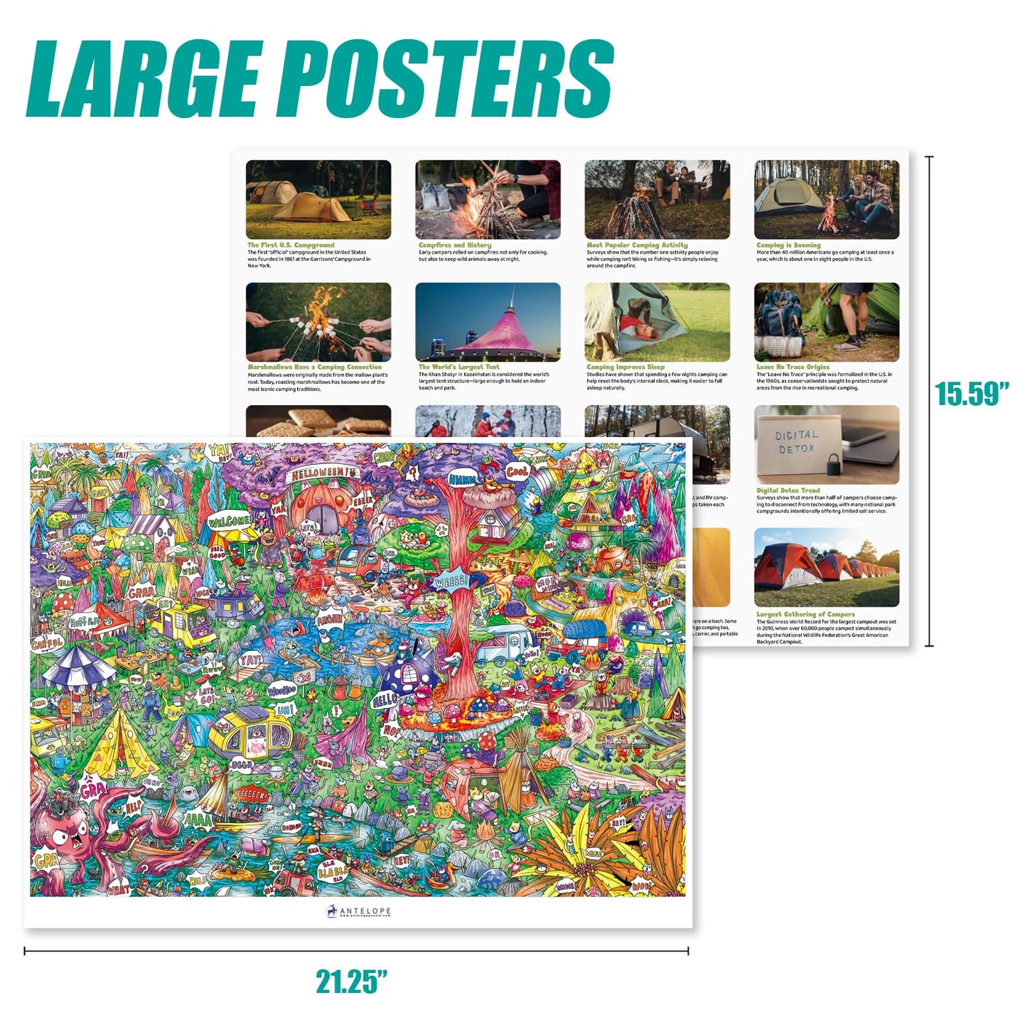 Antelope 1000 Piece Cat Campsite Puzzle – High Resolution, Matte Finish, No Dust