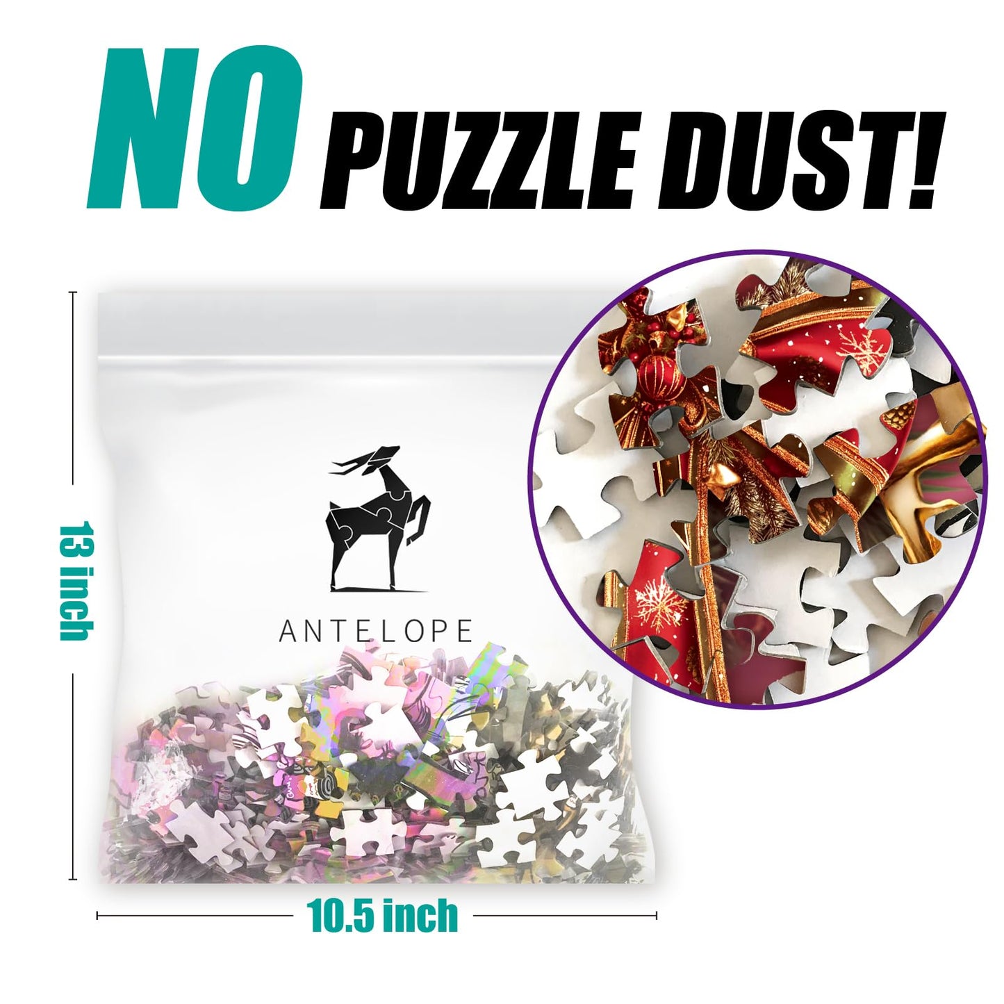 ANTELOPE 1000-Piece Christmas Jigsaw Puzzle – Wreath of Jingle Winter Scene | Family Holiday Gift