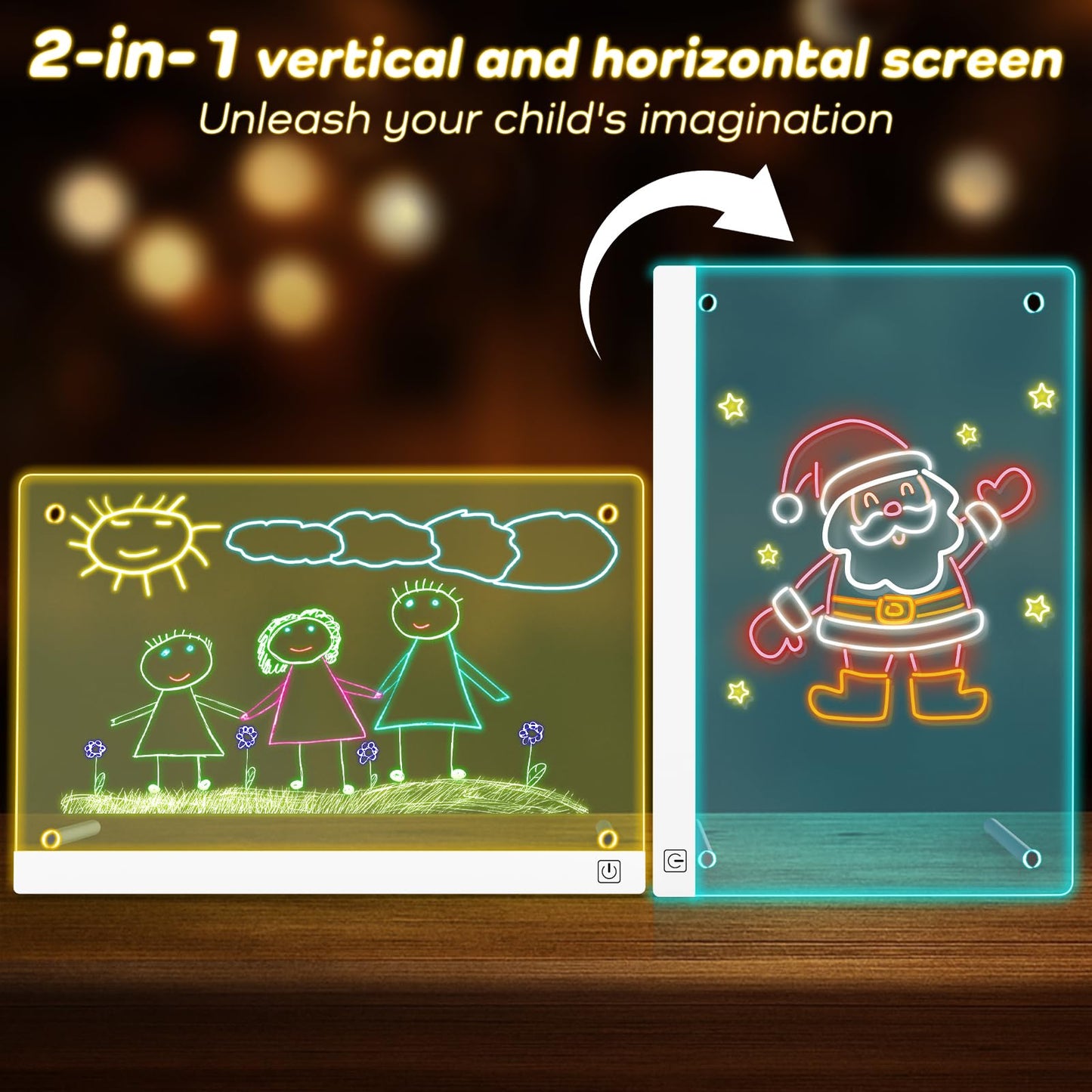 Antiwar LED Drawing Board 14x10 | 7 Colors, 4 Modes, Light Up Lumi Board