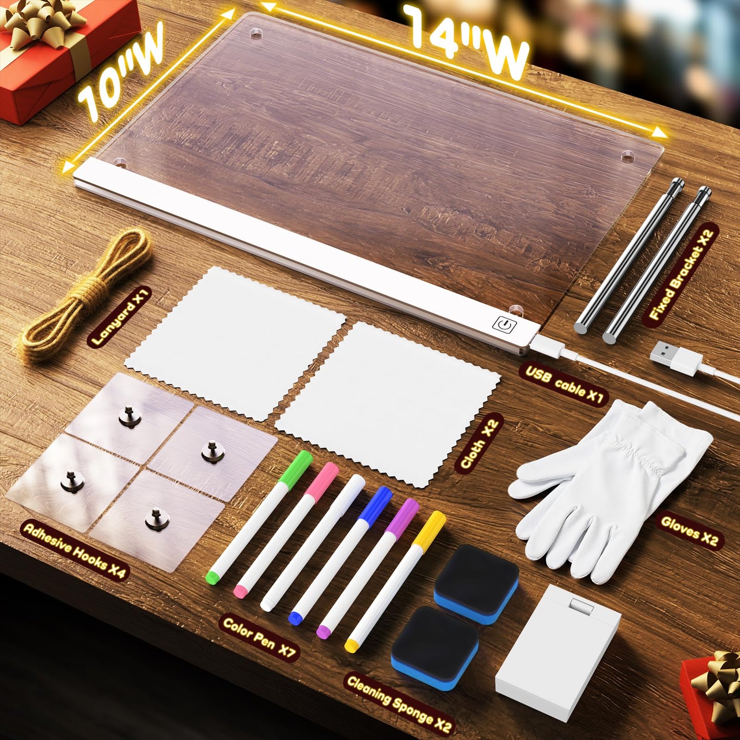Antiwar LED Drawing Board 14x10 | 7 Colors, 4 Modes, Light Up Lumi Board