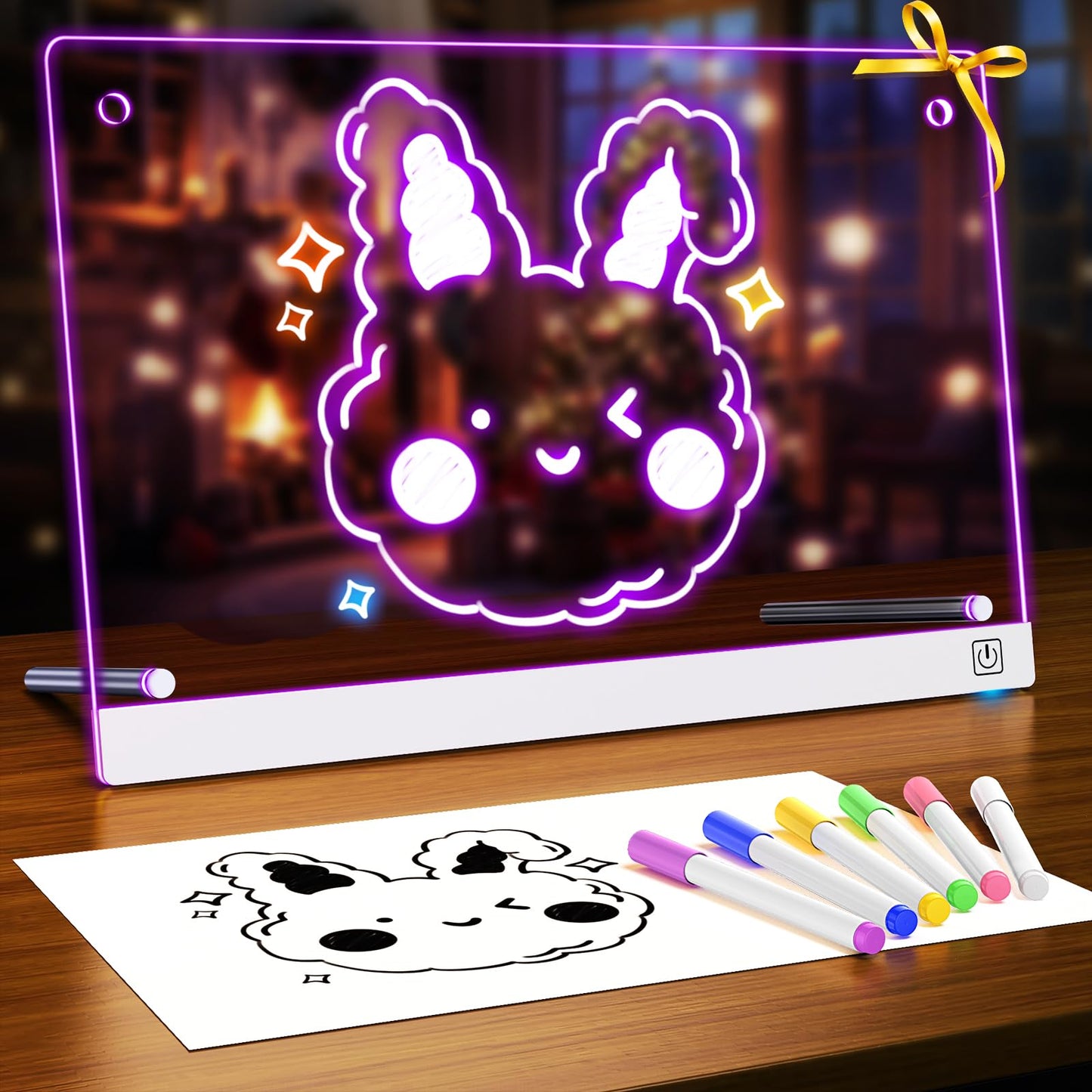 Antiwar LED Drawing Board 14x10 | 7 Colors, 4 Modes, Light Up Lumi Board
