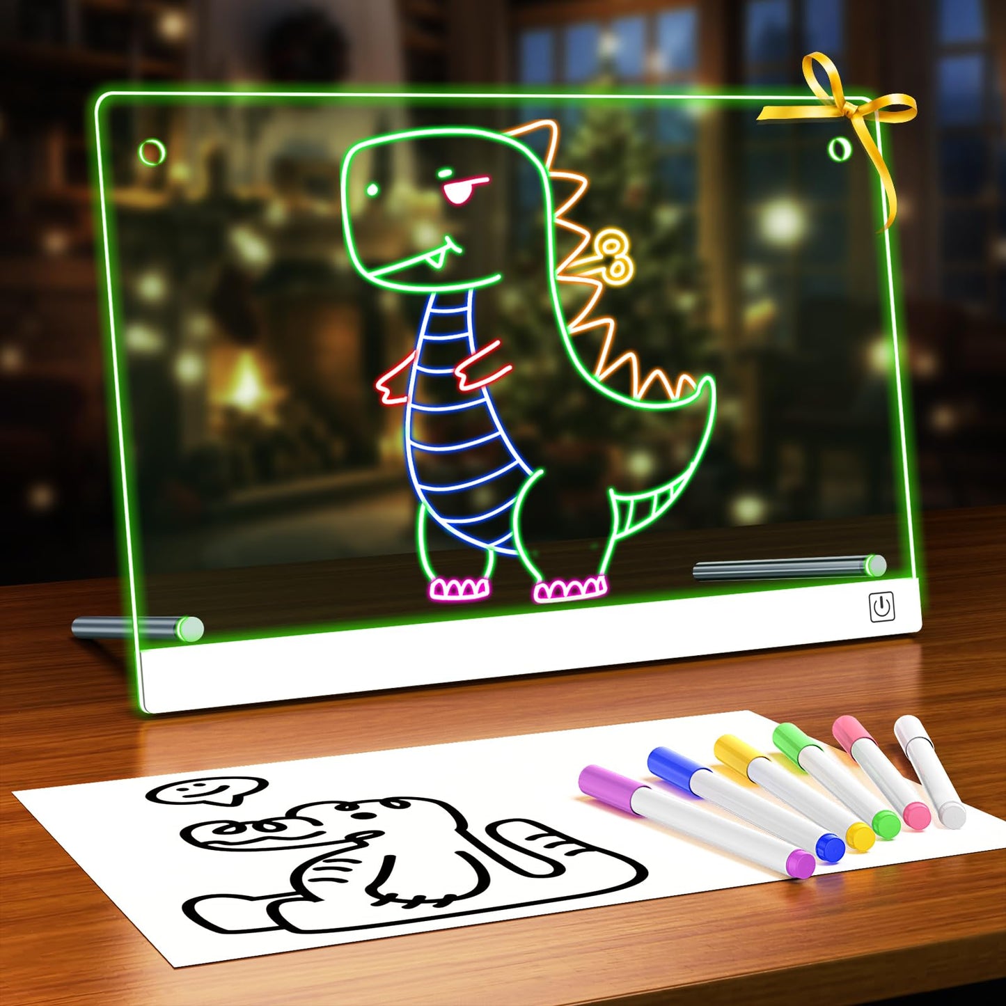 ANTIWAR Led Drawing Board for Kids – 12x8 inch, 7 Colors, 4 Lighting Modes, Doodle Magic Writing Tablet