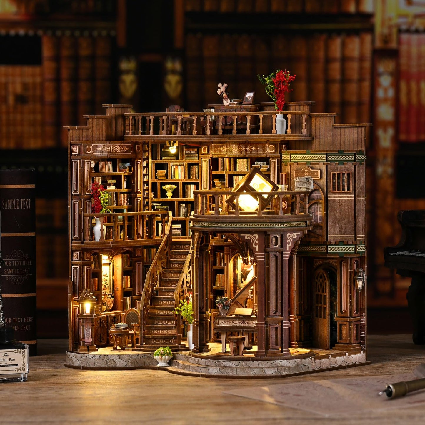 ANTREATU DIY Miniature House Kit with LED Light — Dreamy Book Hall