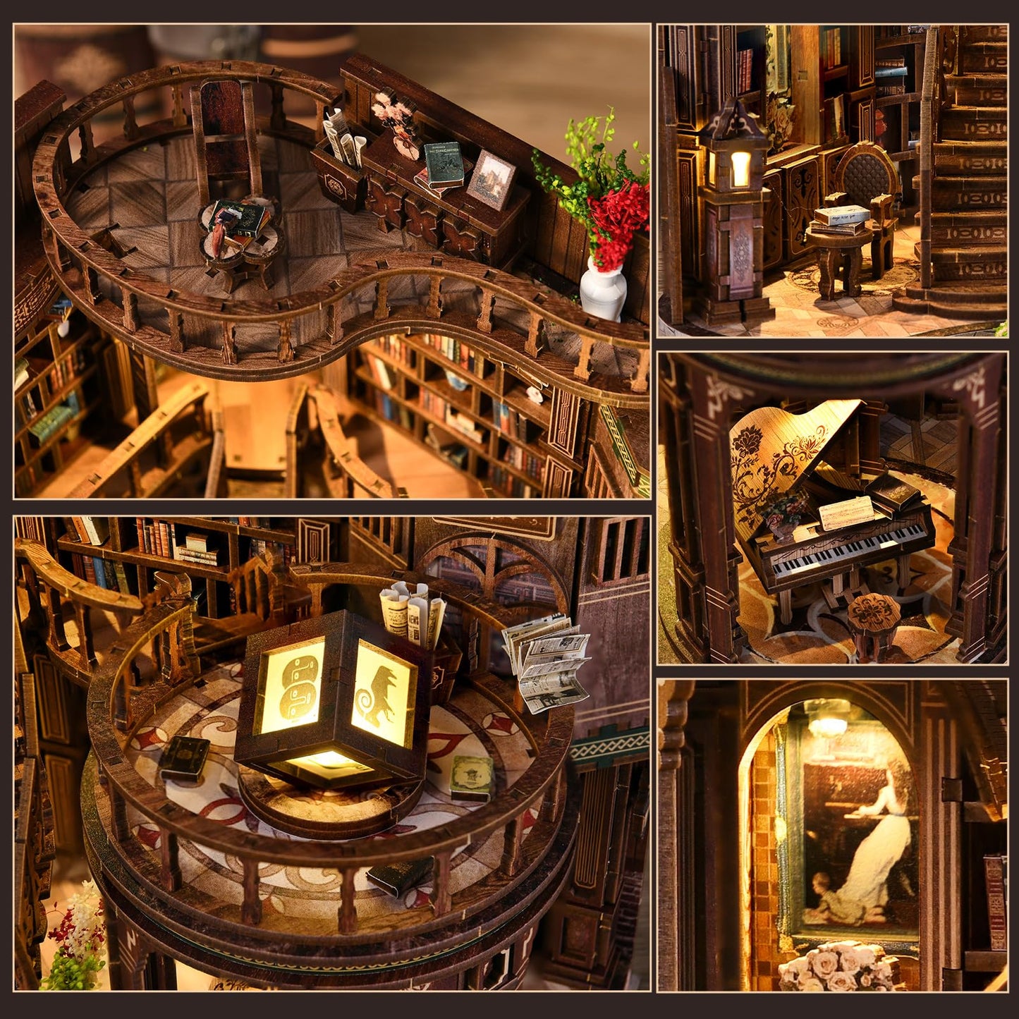 ANTREATU DIY Miniature House Kit with LED Light — Dreamy Book Hall
