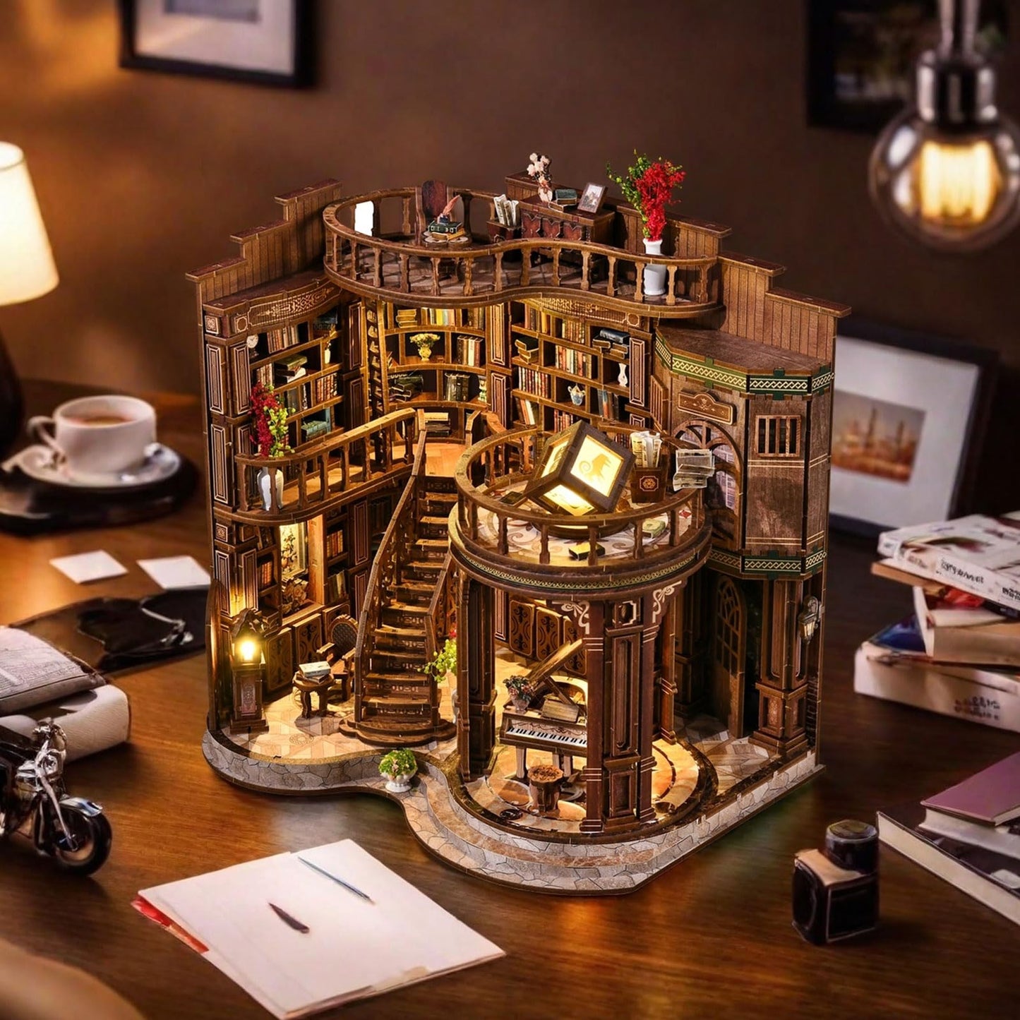ANTREATU DIY Miniature House Kit with LED Light — Dreamy Book Hall