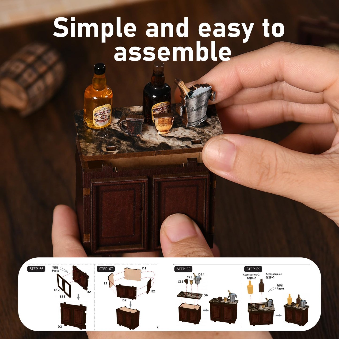 ANTREATU DIY Miniature House Kit – Corner Tavern with LED Light